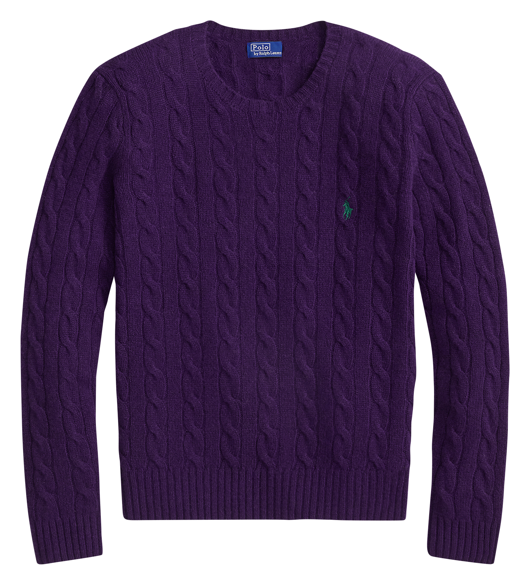 Trui van wol en kasjmier met ronde hals  Midnight purple