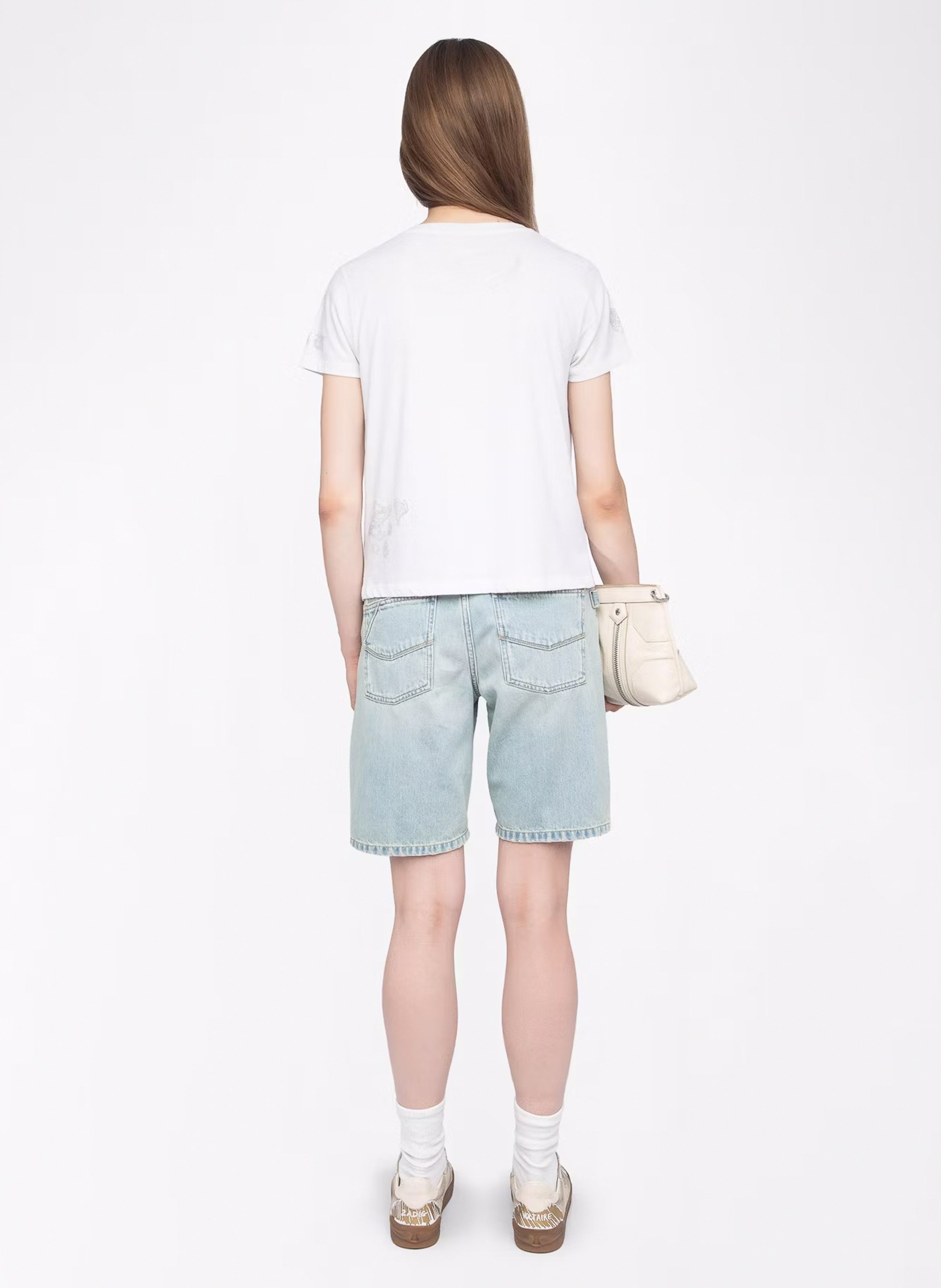 Round-neck diamanté T-shirt ZADIG&VOLTAIRE White