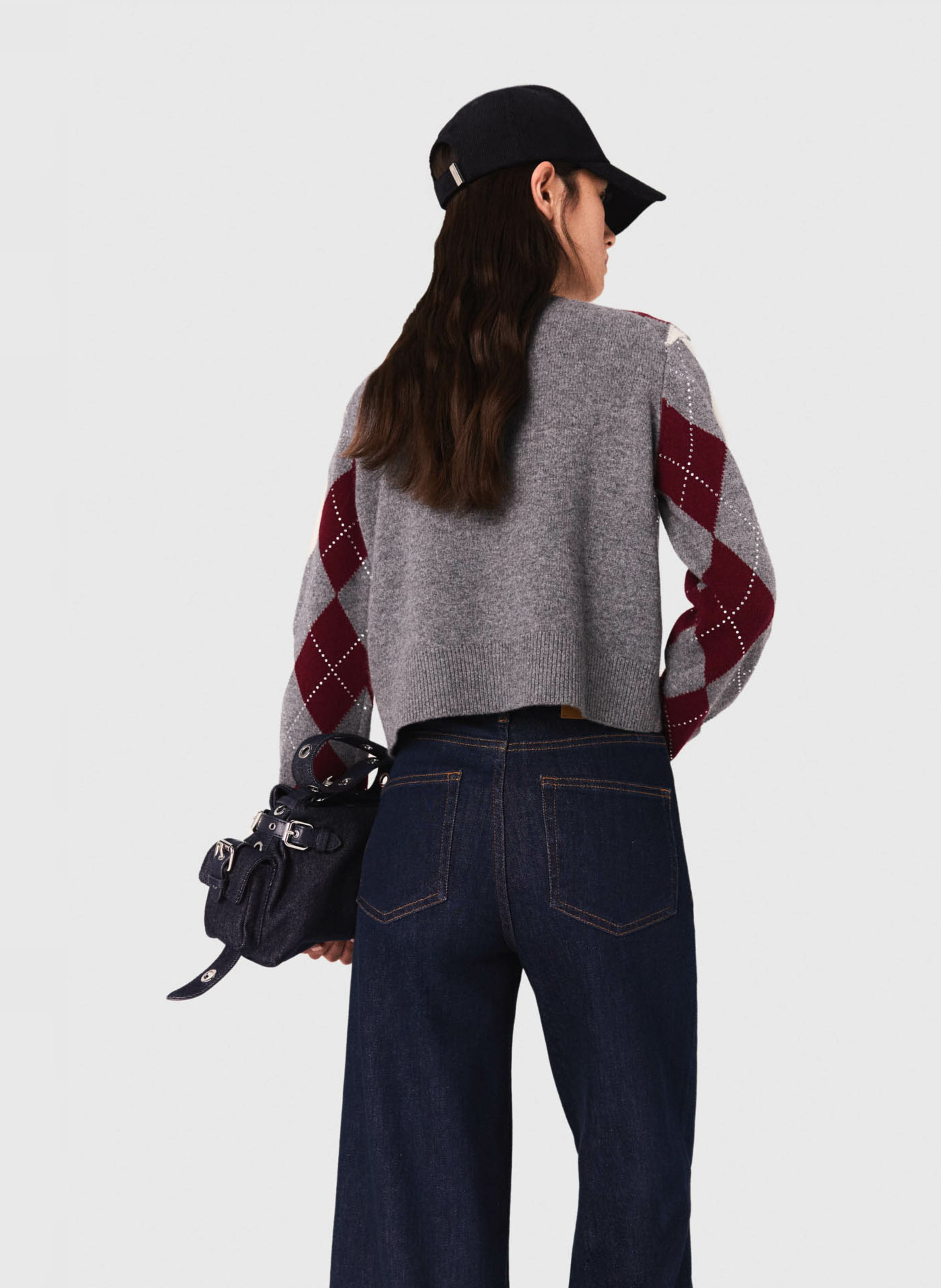 Pull col rond en laine MAJE Gris