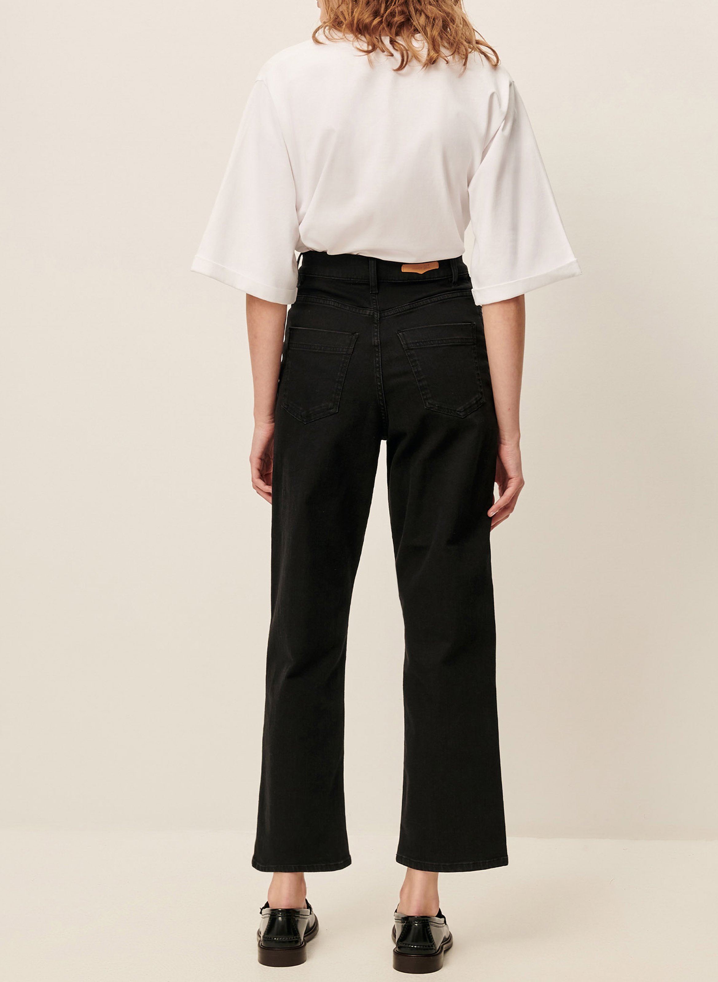 High-rise straight-leg jeans SESSUN Black