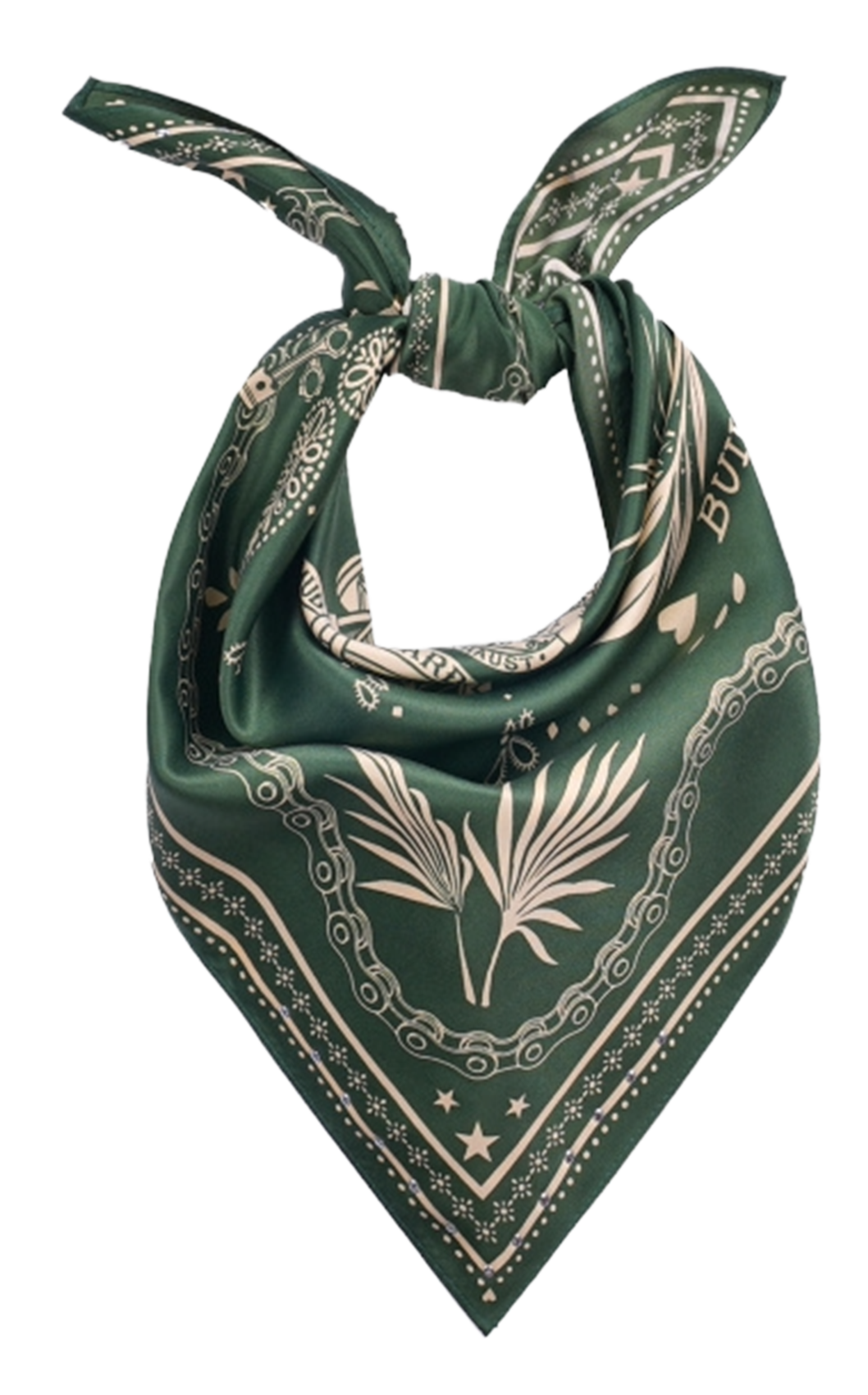 Foulard imprimé Bandana mini Vert Wild Femme Place des Tendances