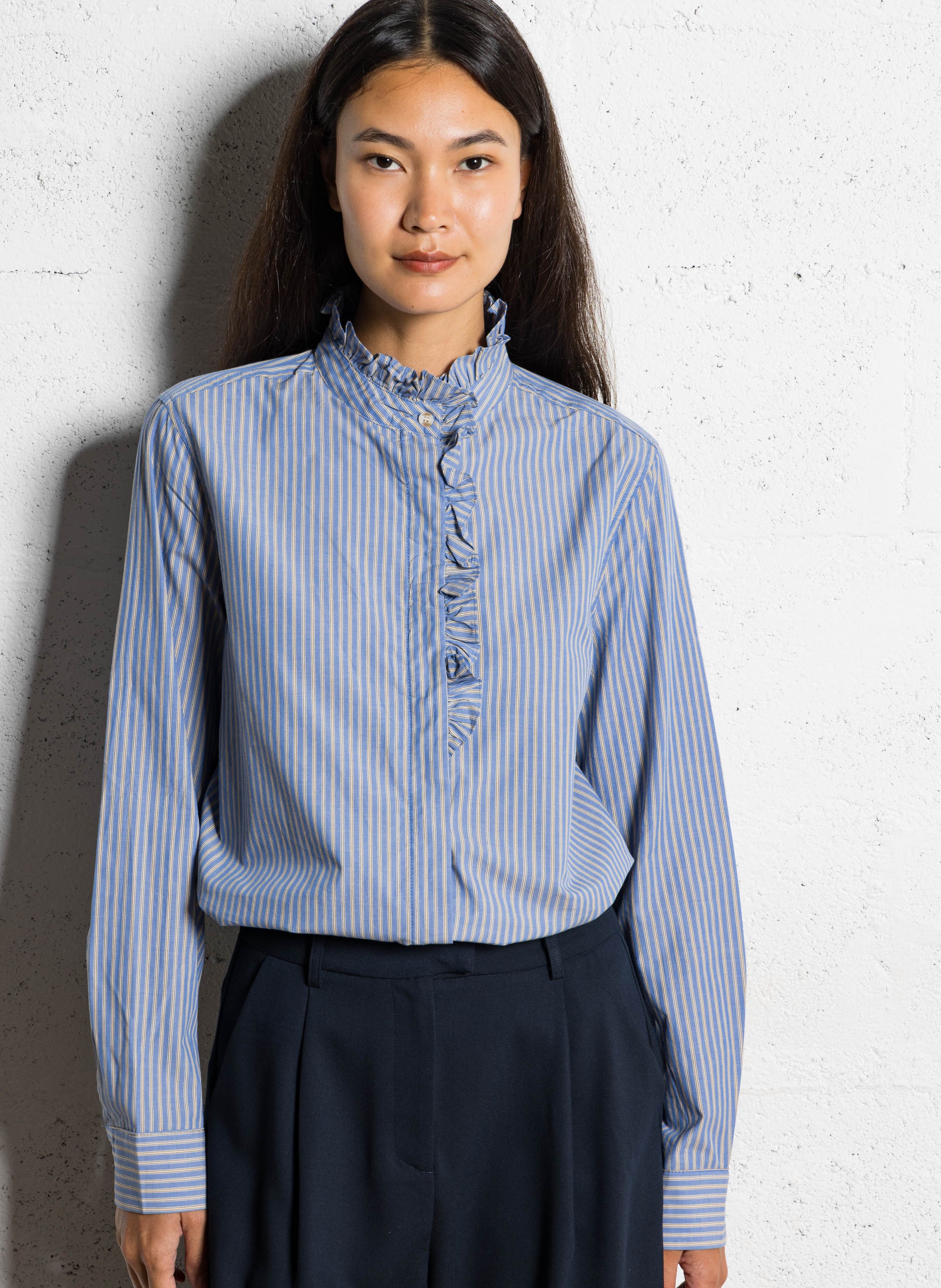 Alexandra dotted Swiss shirt SEE U SOON Blue