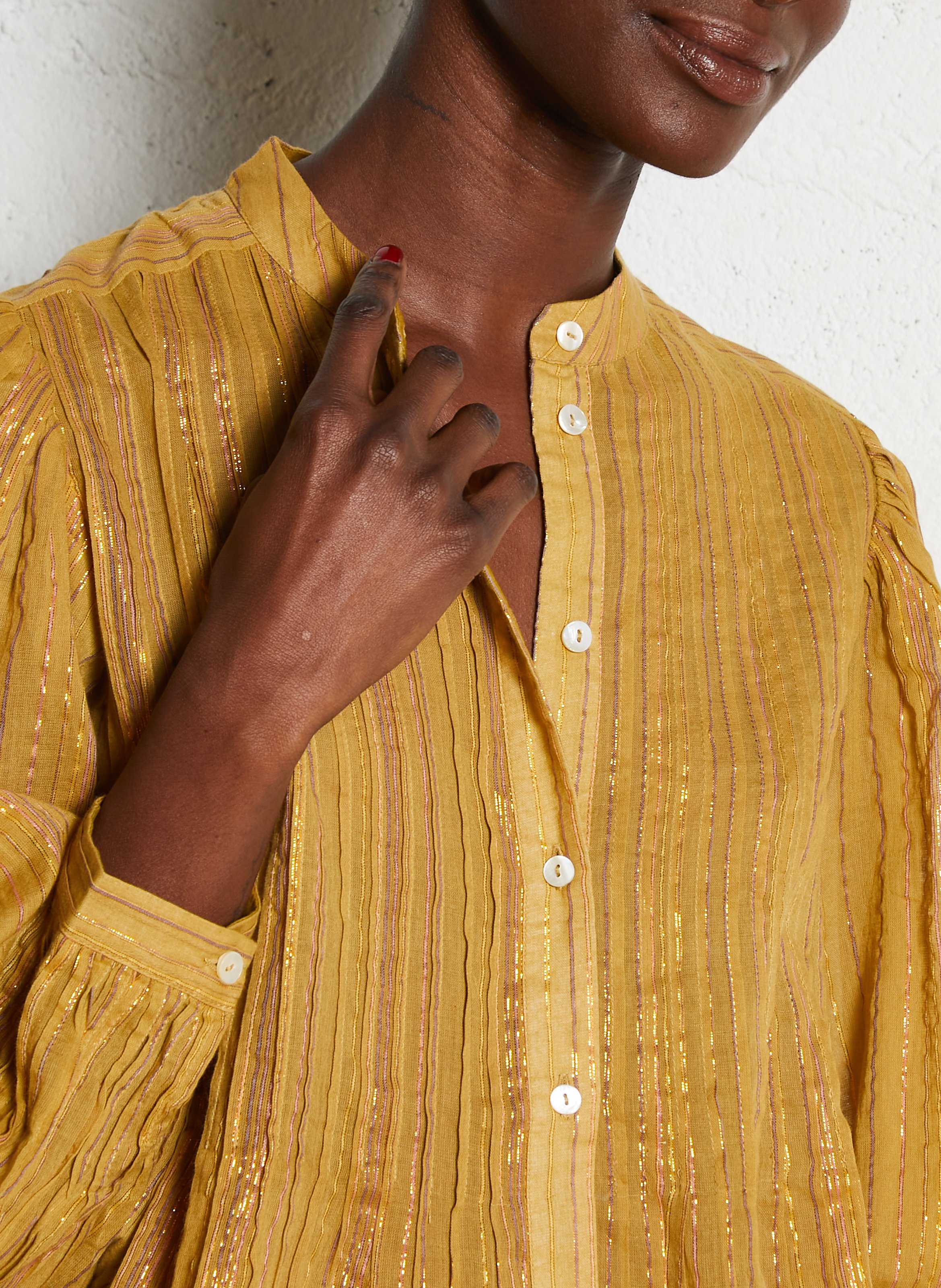 Round-neck striped shirt LEON & HARPER Yellow