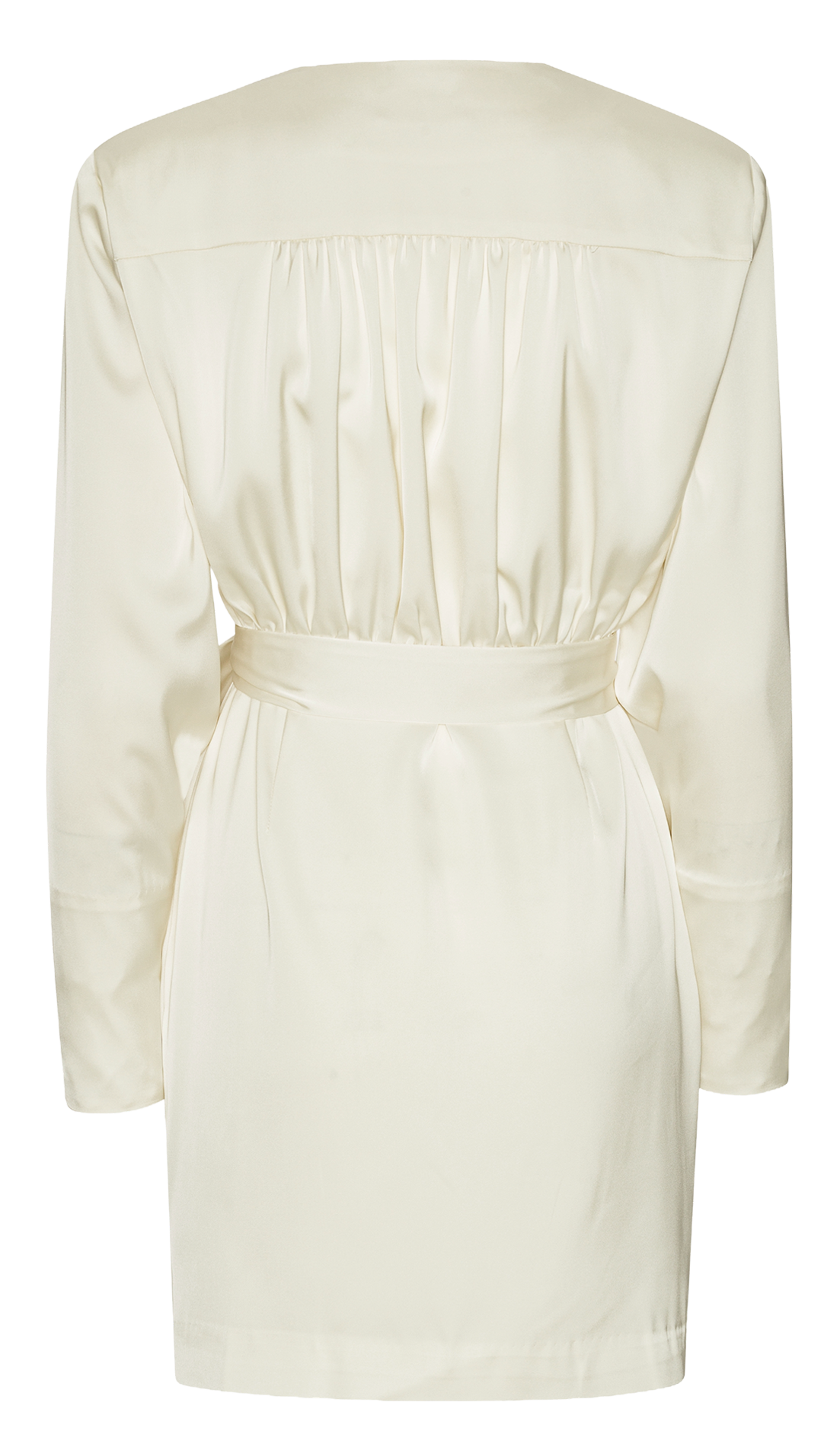 Robe courte col V en fibres recyclées mélangées ROTATE Blanc