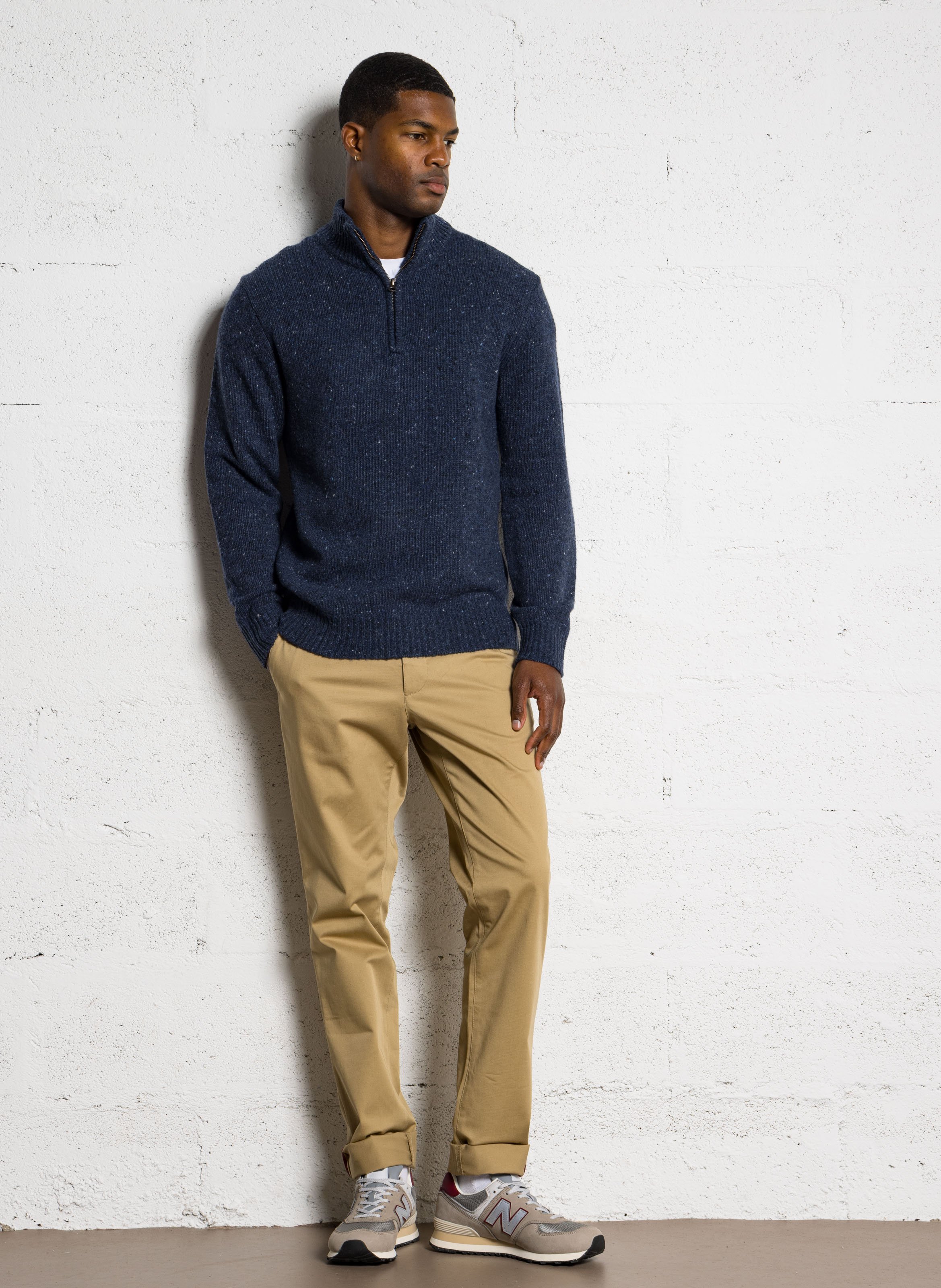 Pantalon droit en coton bio mélangé CHEVIGNON Beige