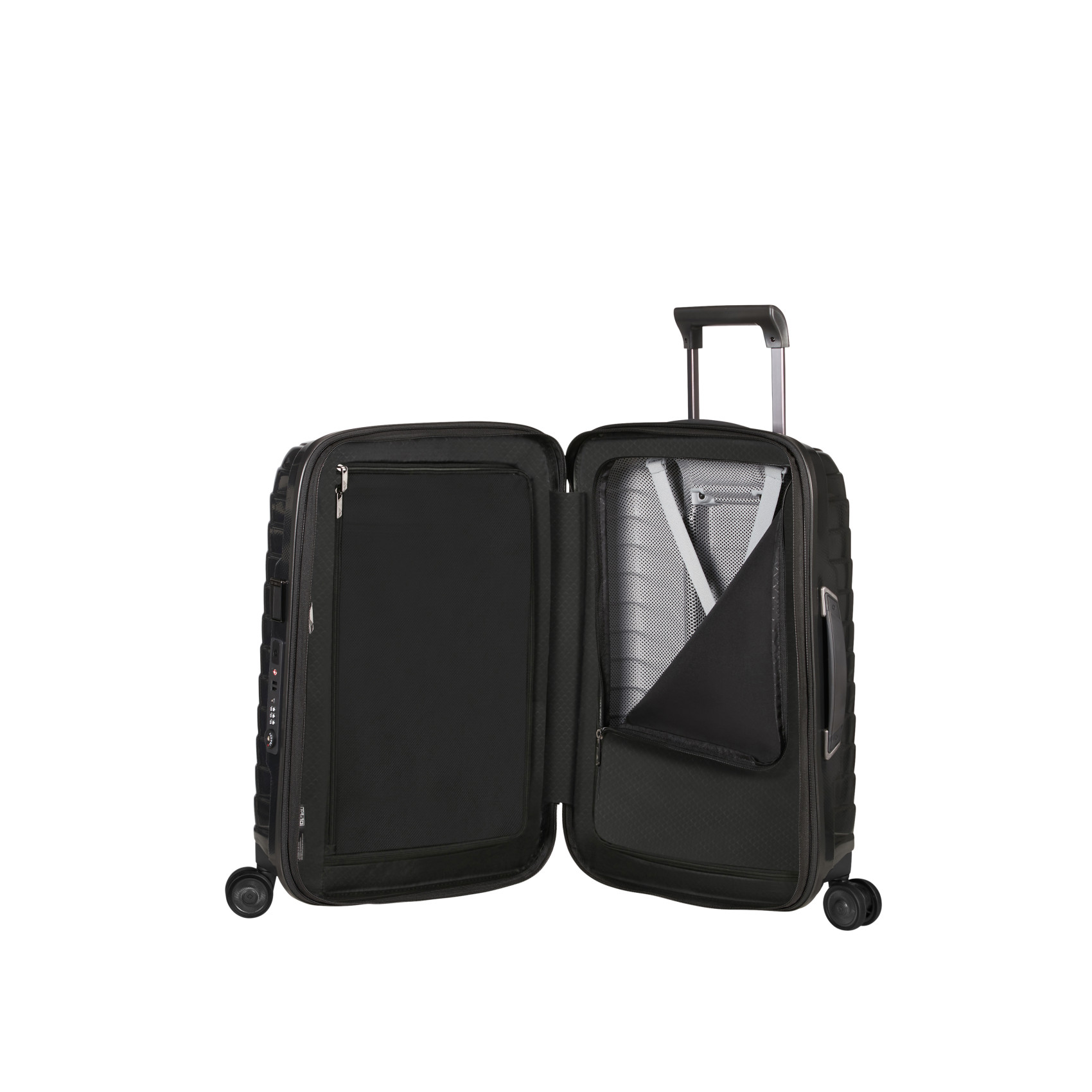 Proxis 4-wheel carry-on suitcase size S Black