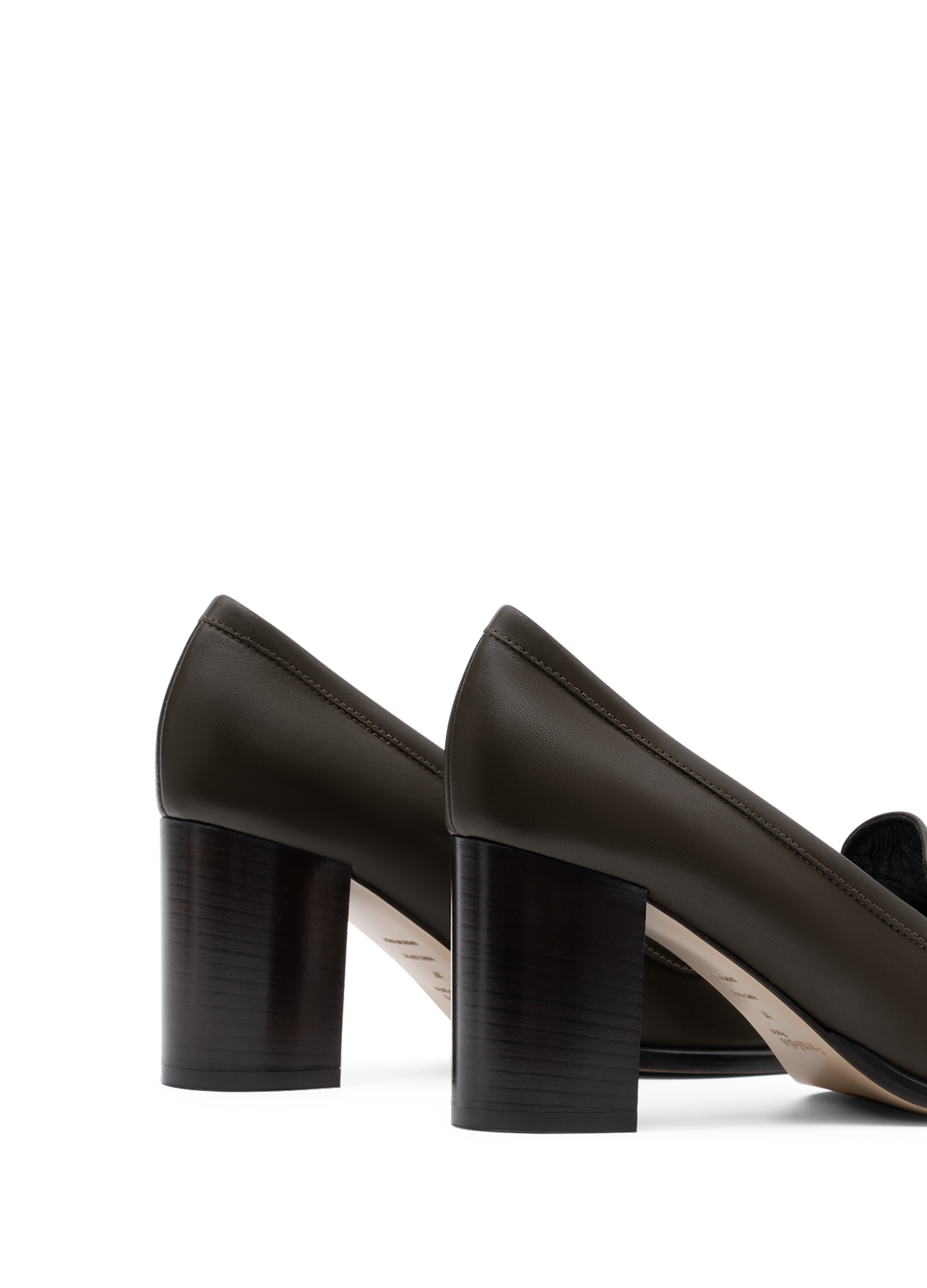 Smooth khaki leather moccasins PARALLELE PARIS Khaki