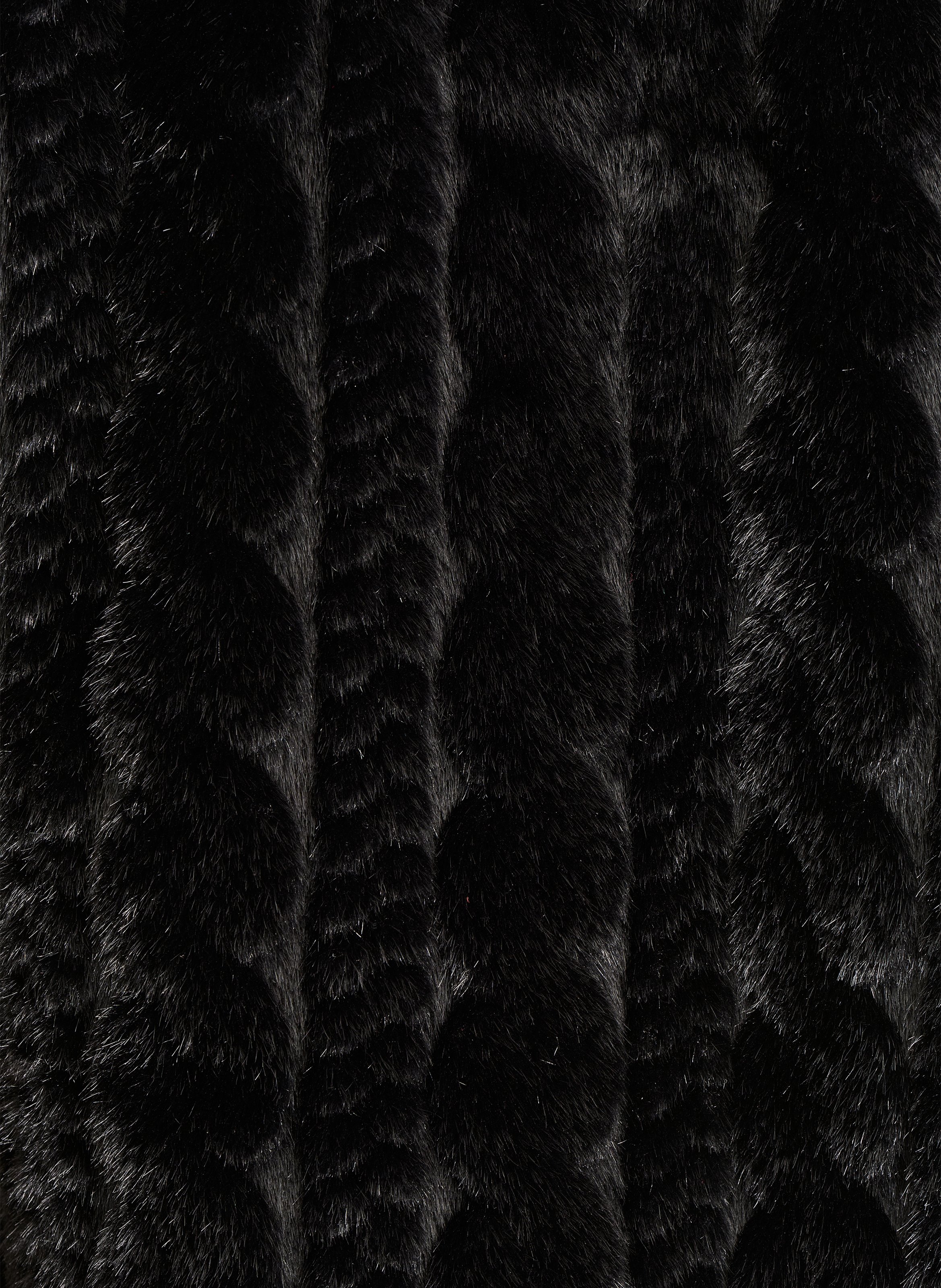 Faux fur jacket with classic collar LA FEE MARABOUTEE Black