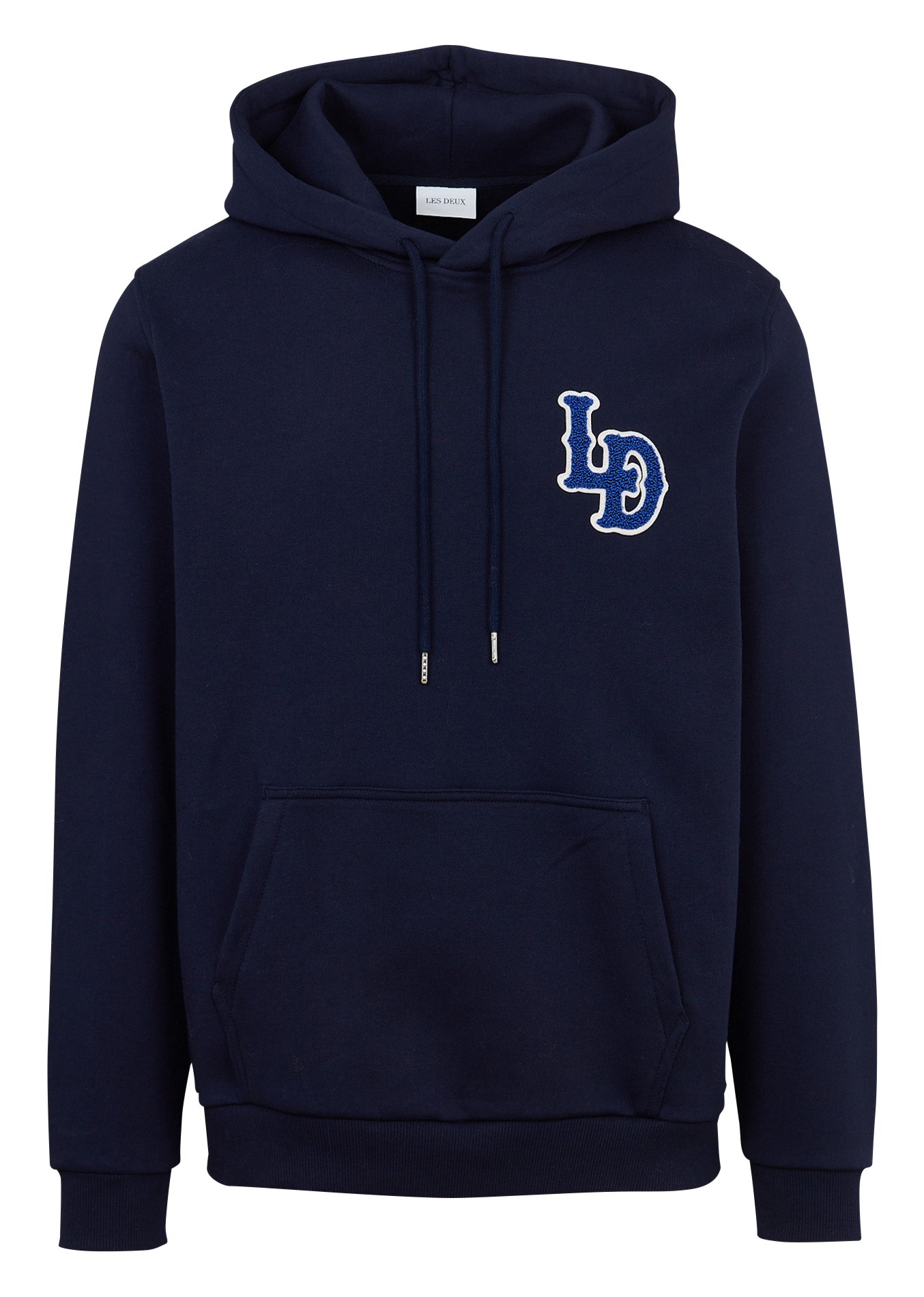 Embroidered organic cotton hoodie LES DEUX Blue