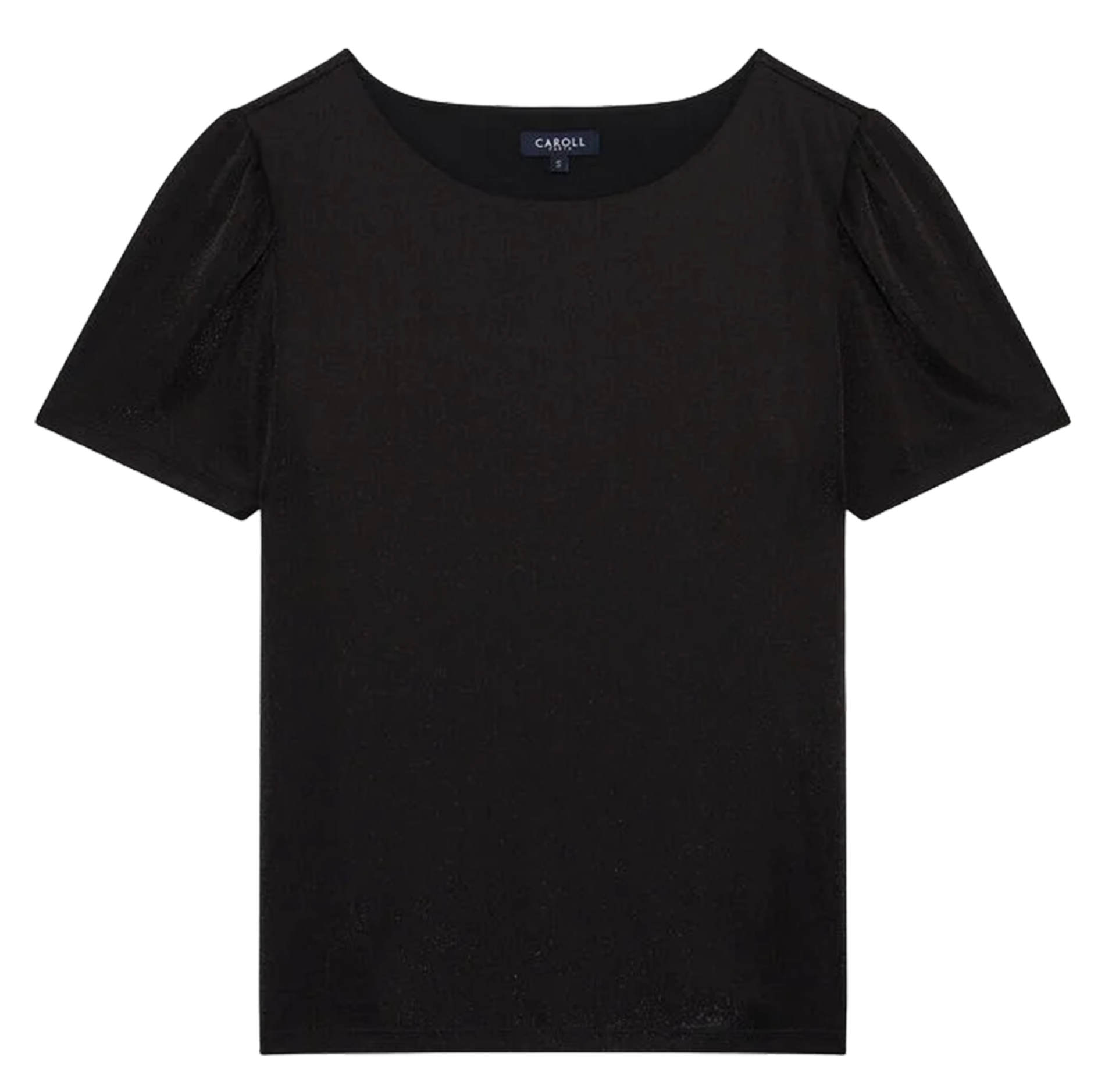 Metallic round-neck T-shirt CAROLL Black