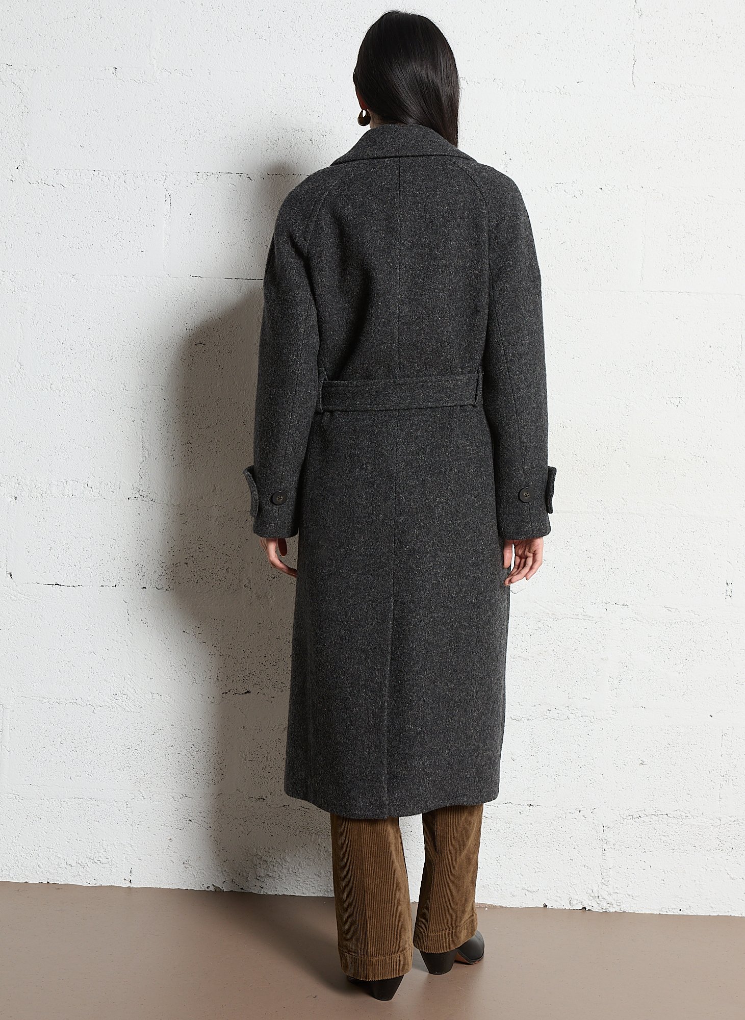 Oversized wool-blend coat with tailored collar MAISON 123 Grey
