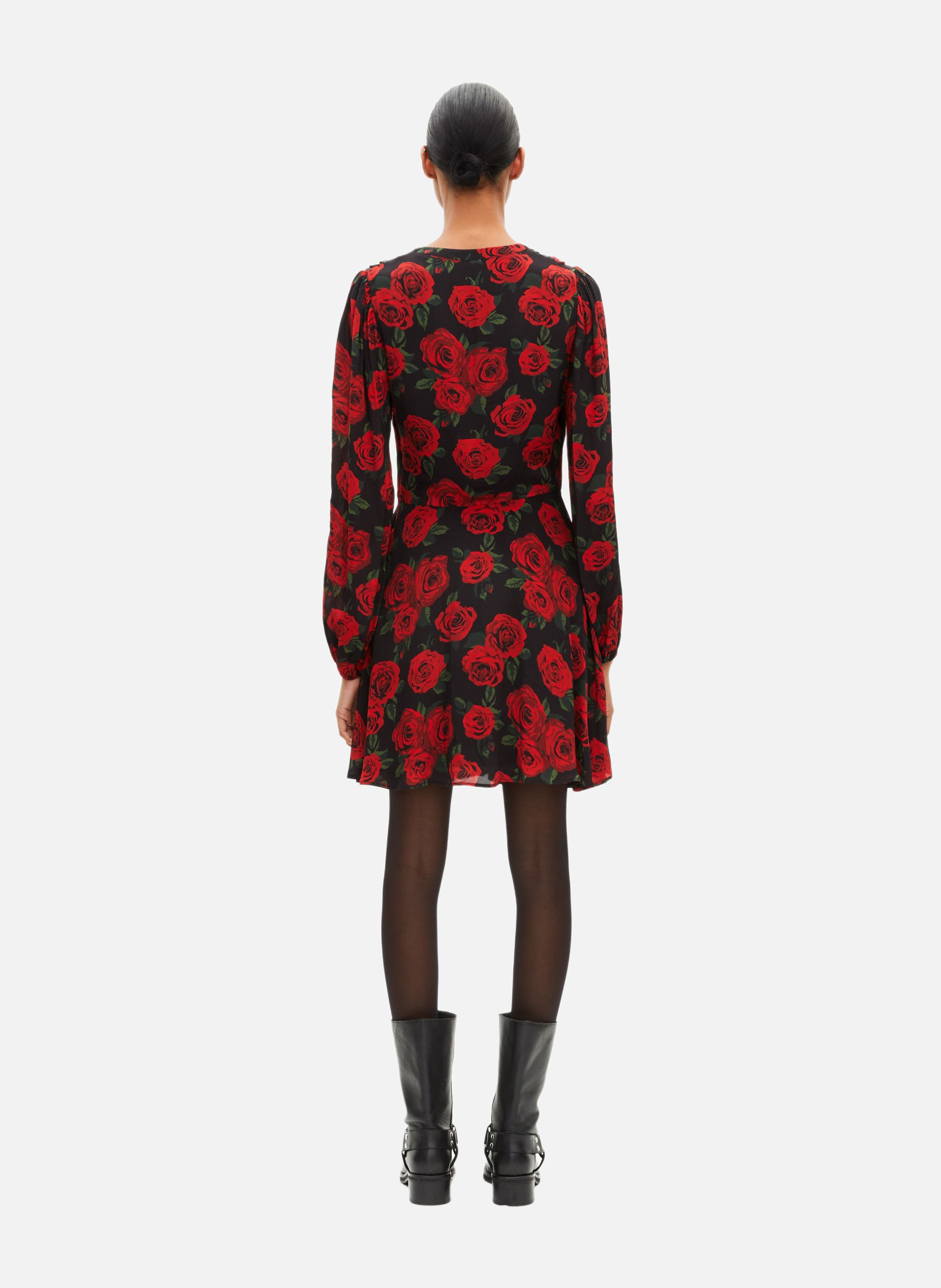 Short floral print dress THE KOOPLES Black