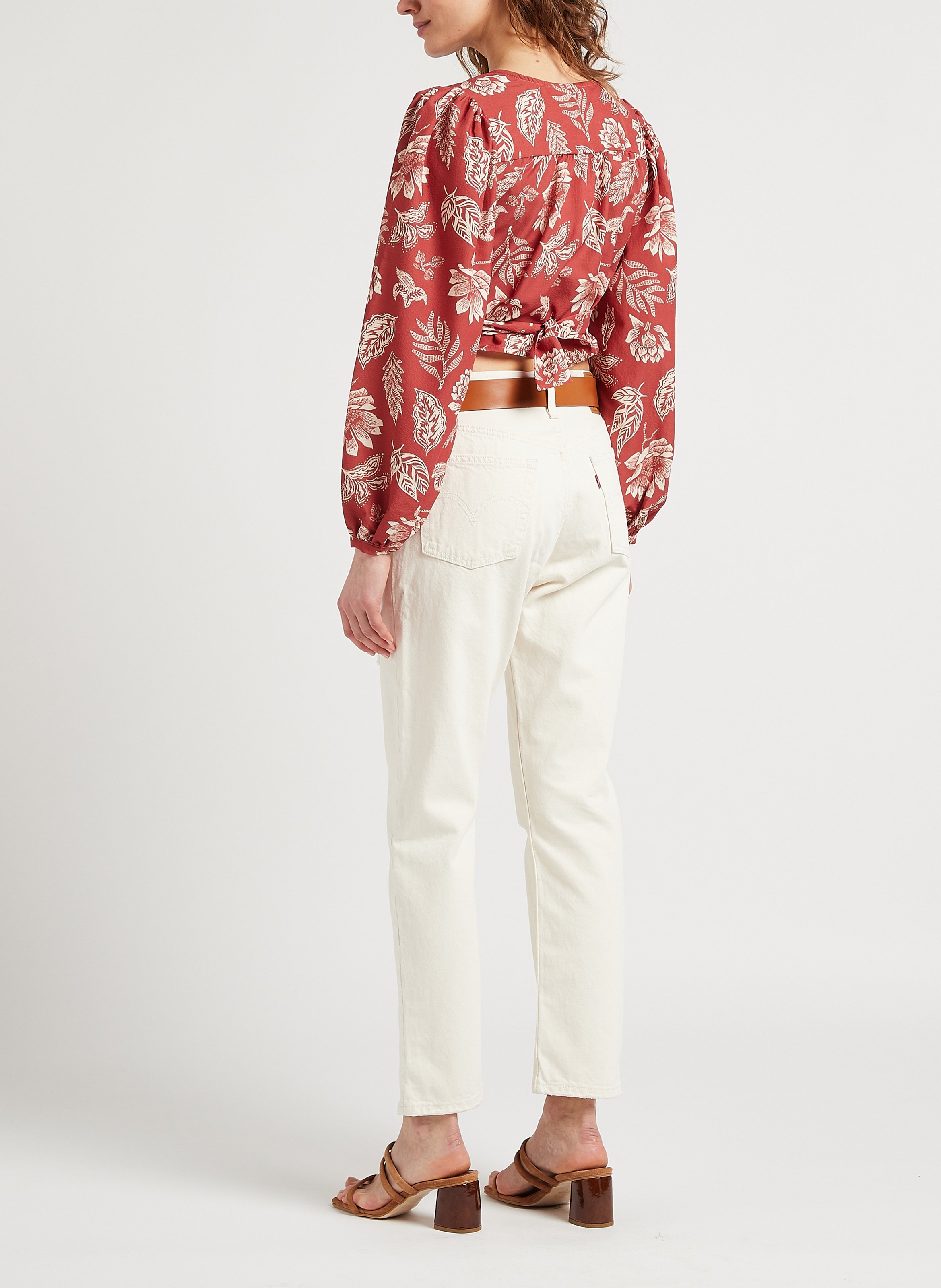 Top court cache coeur imprimé  THE NEW SOCIETY Rouge