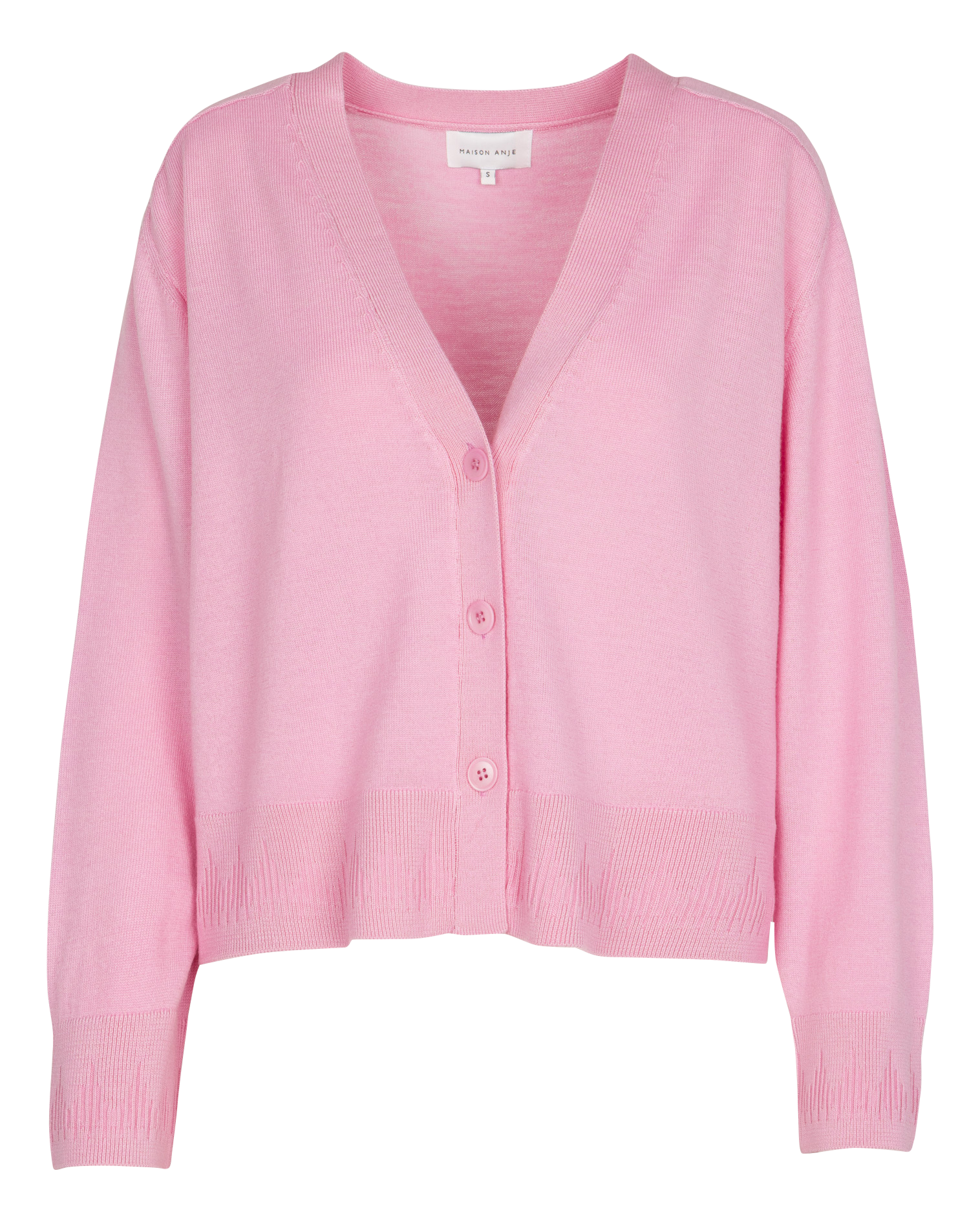 Gilet ample col V en laine MAISON ANJE Rose