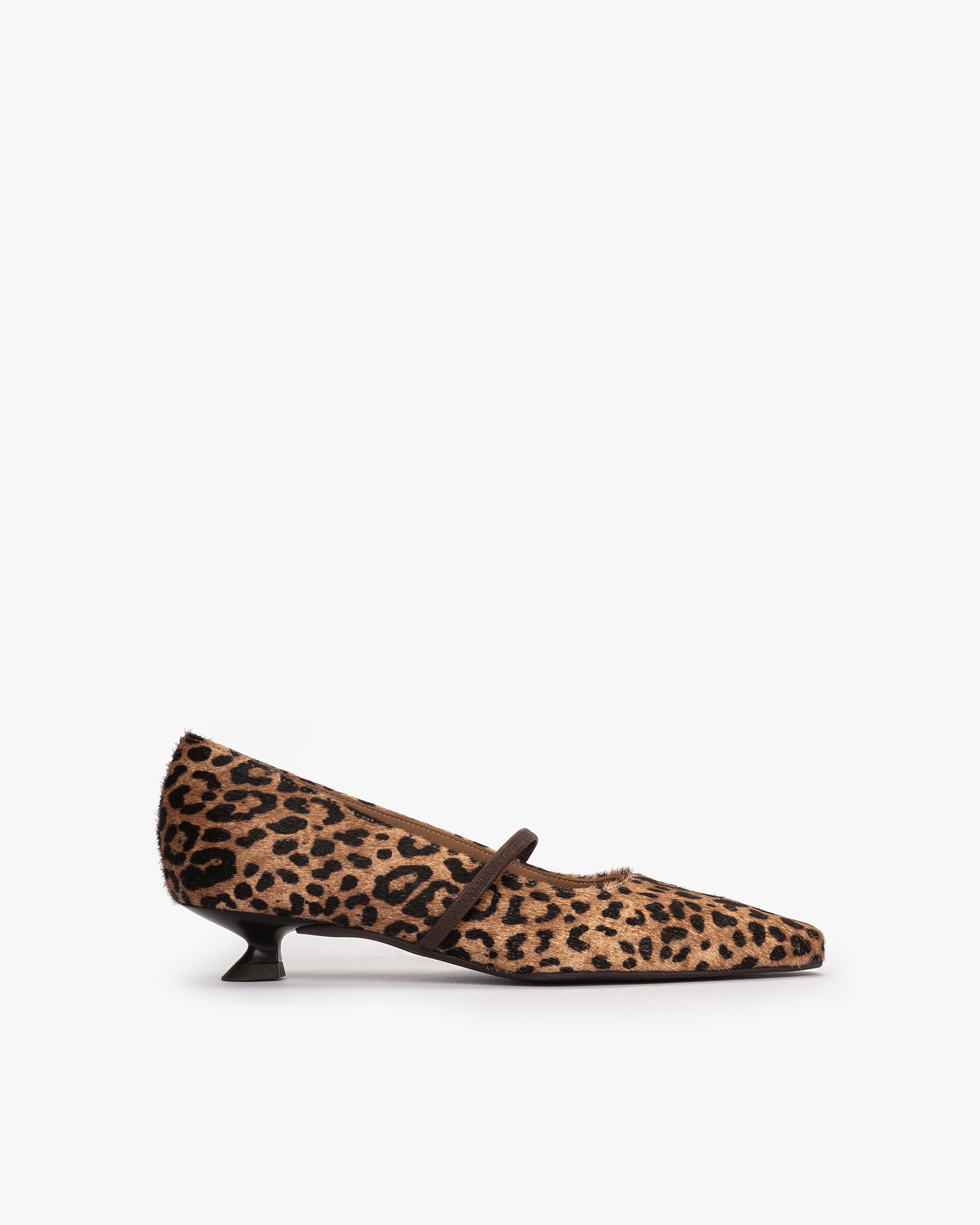 Leopard print fur high heel shoes. PEDRO MIRALLES Brown
