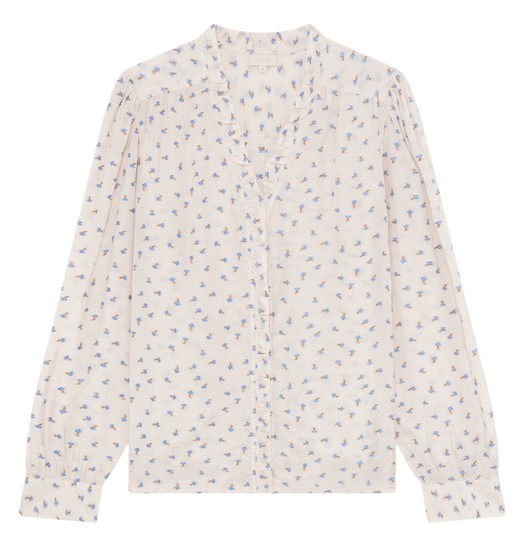 Bedruckte Bluse mit V-Ausschnitt PABLO Rot