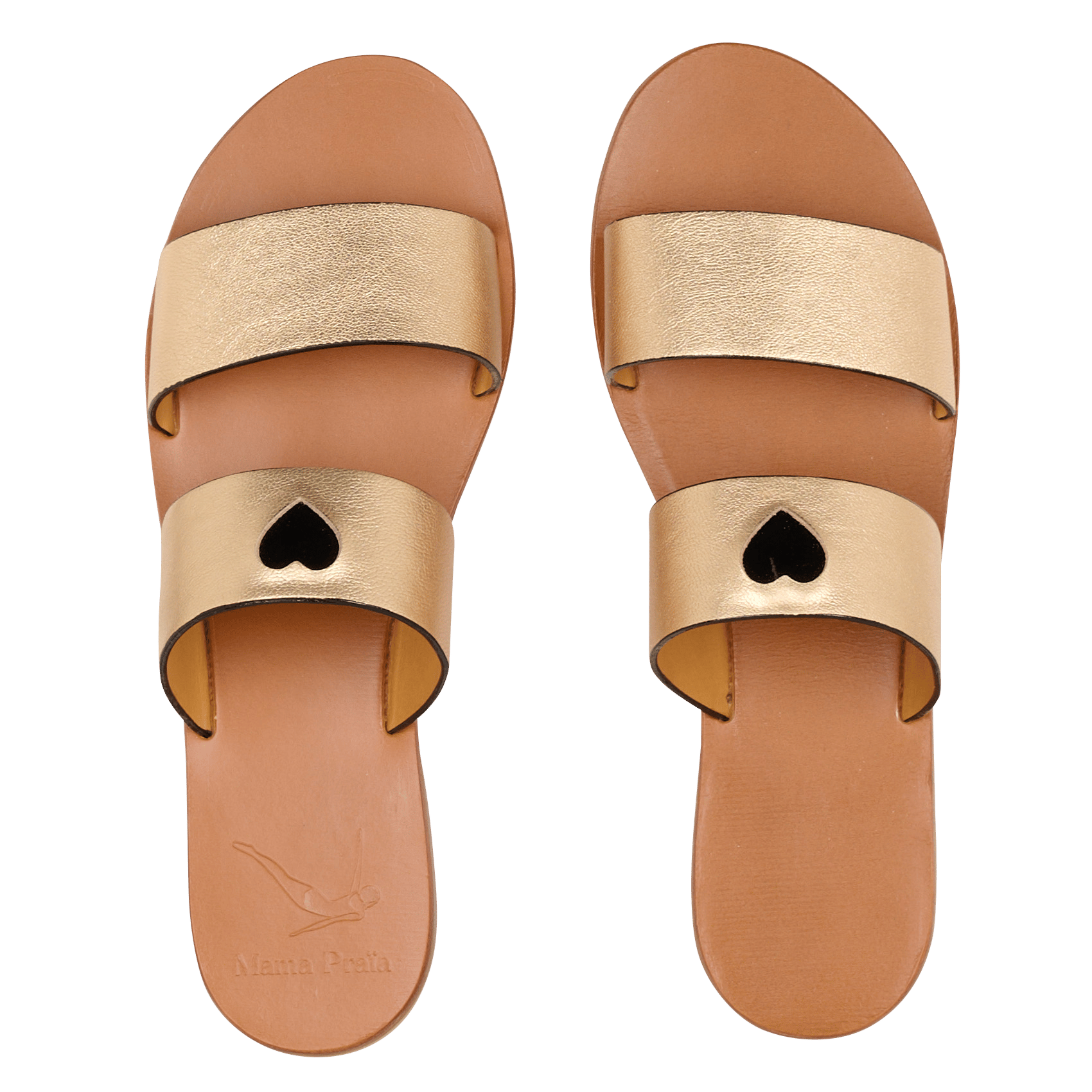 Glansleren muiltjes MAMA PRAIA Goudkleurig