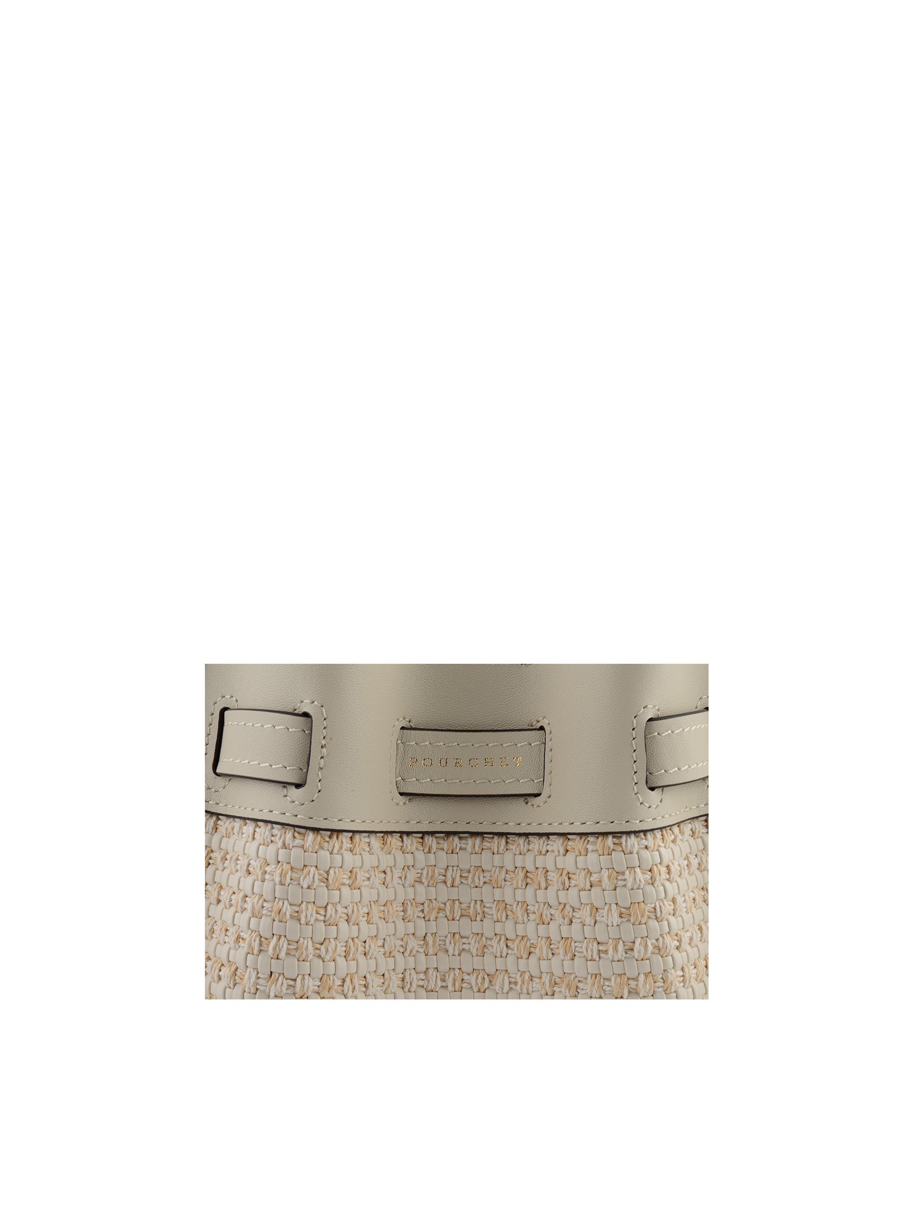 Calfskin leather shoulder bag POURCHET Beige