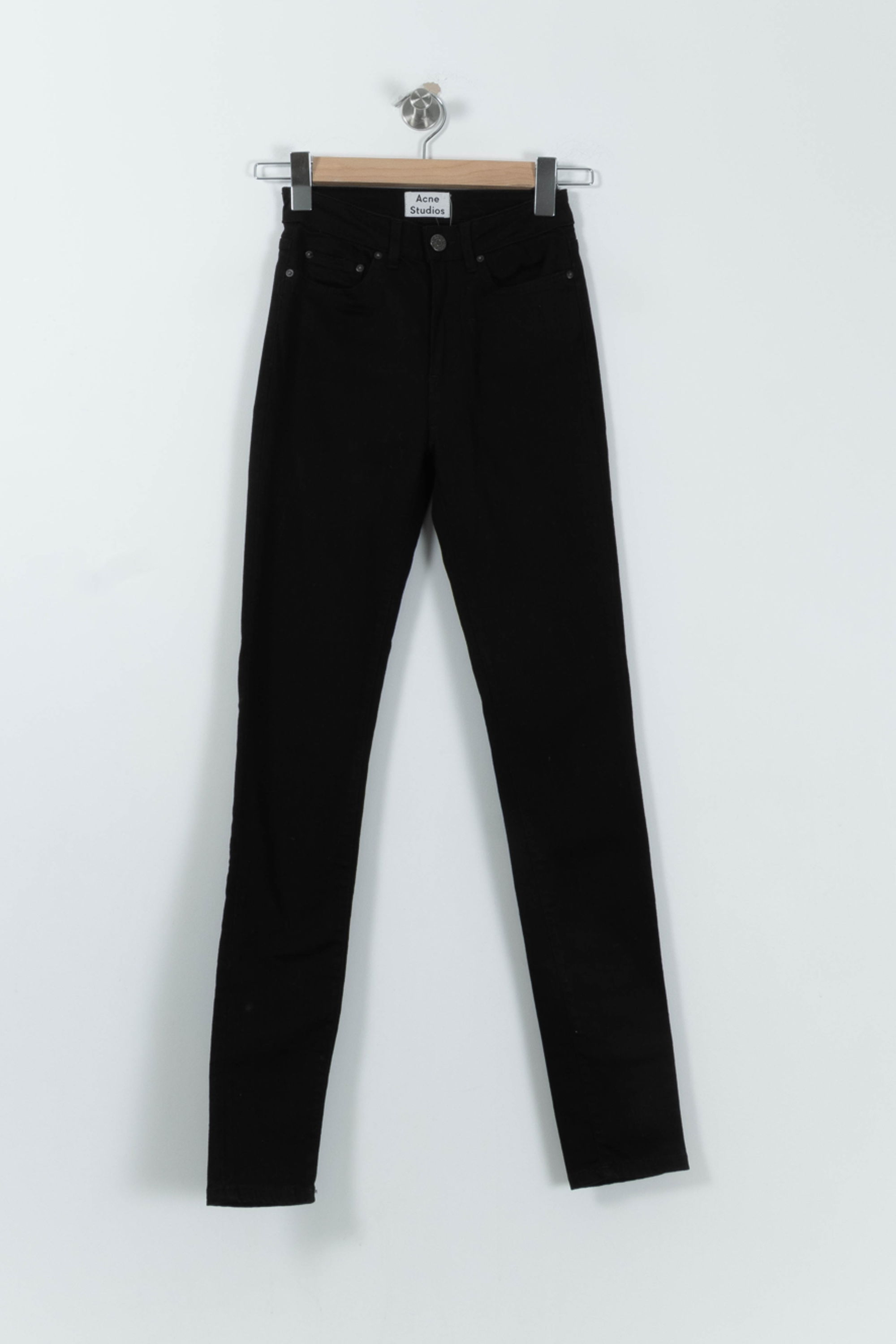 Cropped slim jeans with studs ACNE STUDIOS - Seconde Main Black