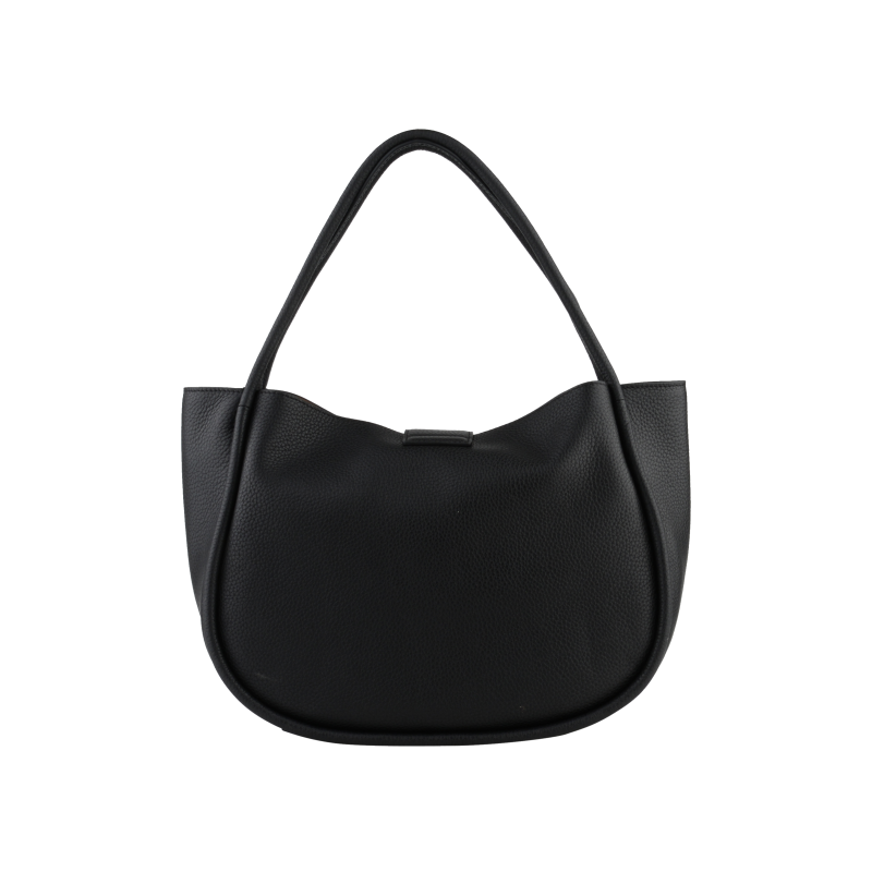 Sac porté épaule en cuir de vachette POURCHET Noir