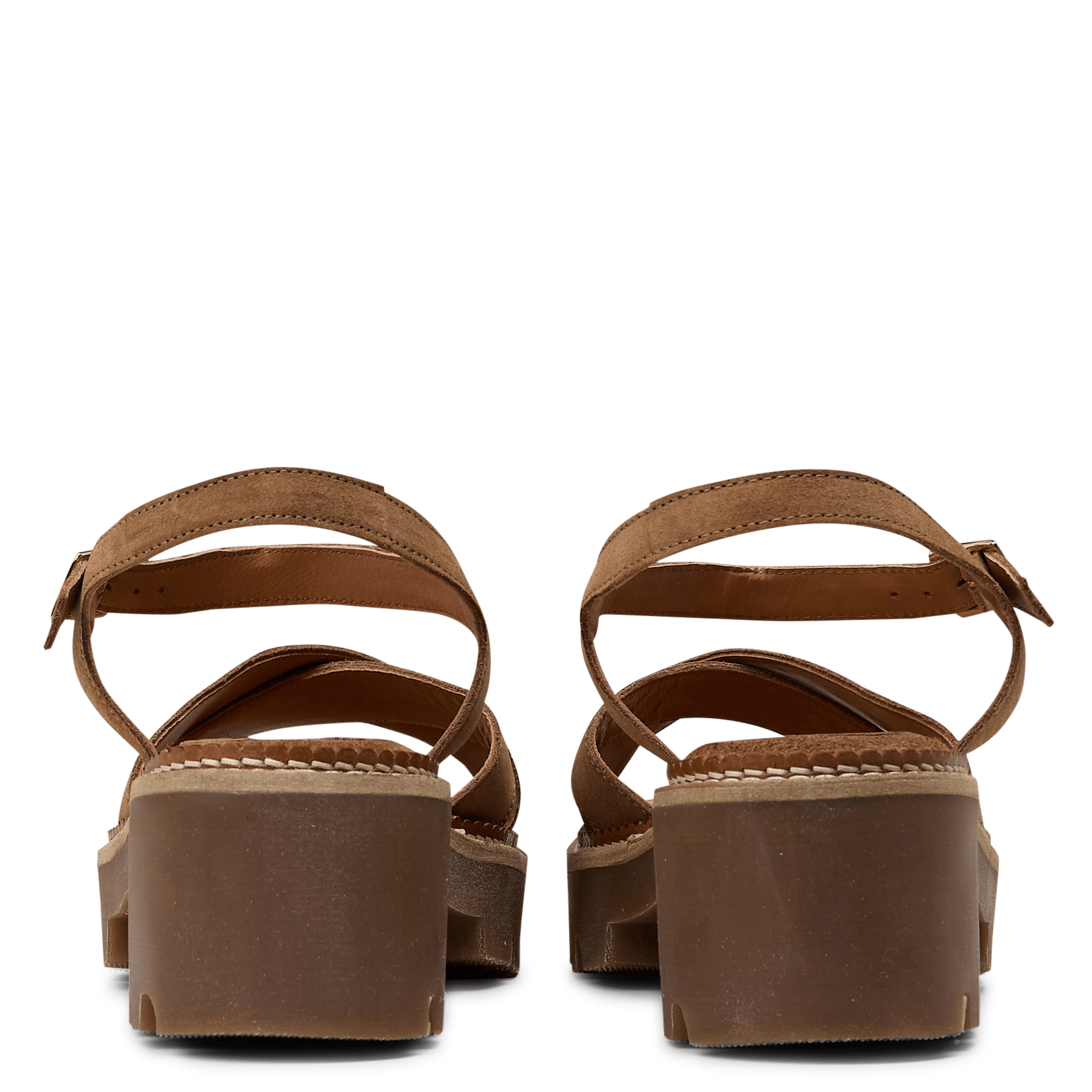 Sandales compensées en cuir MELLOW YELLOW Beige