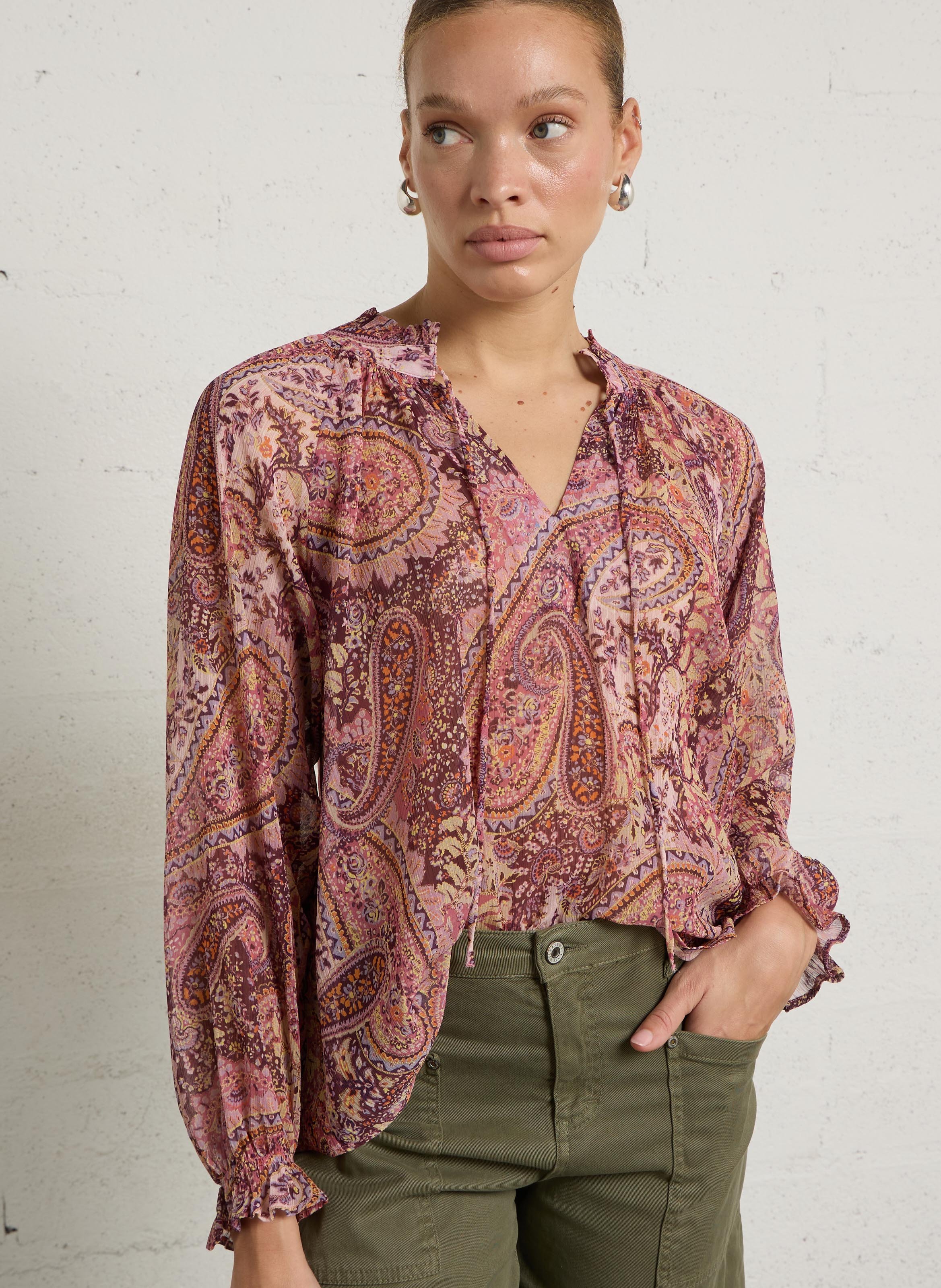 Weite fließende Bluse SUD EXPRESS Rot