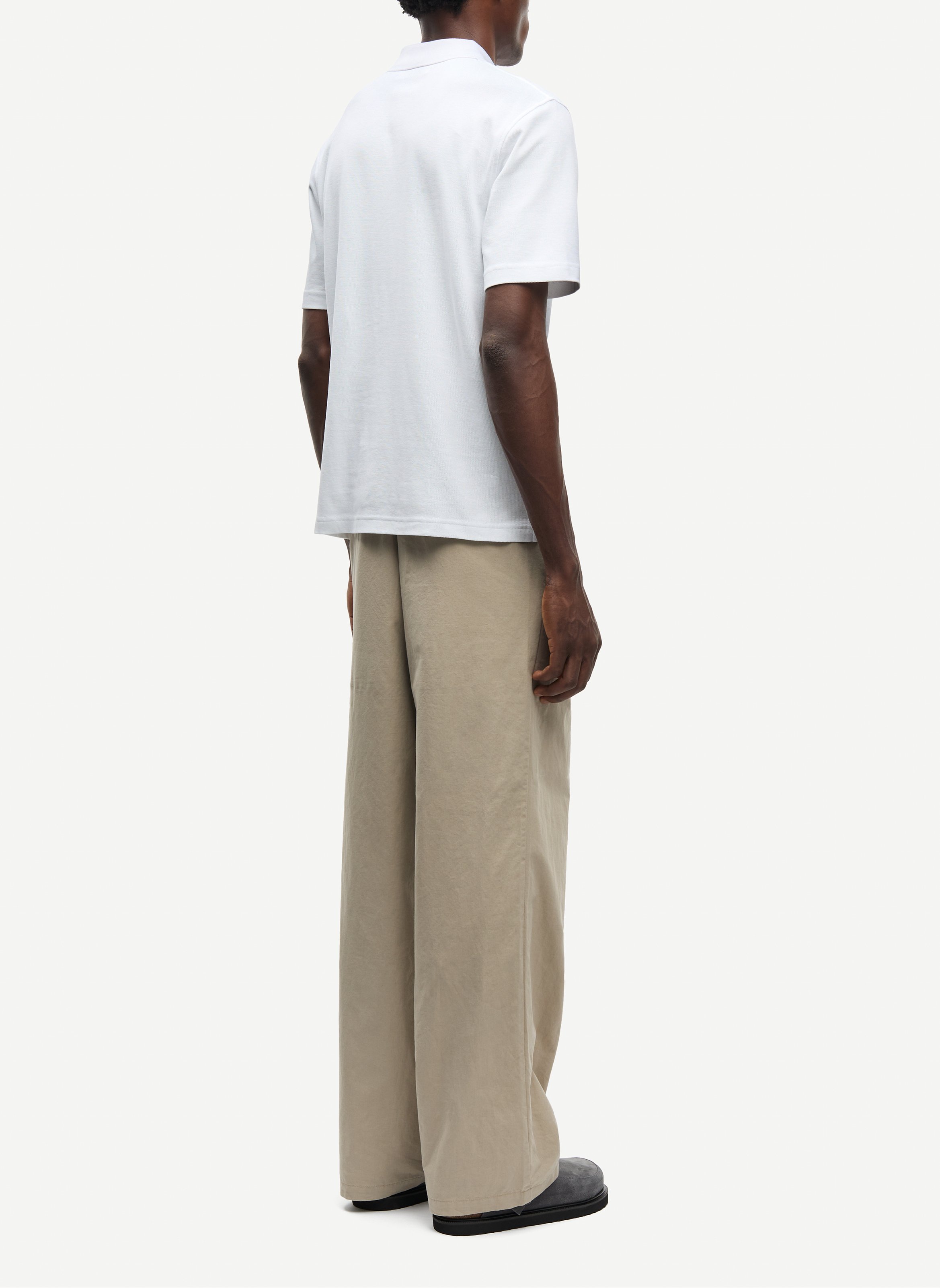 Straight pants in organic cotton and linen SAMSOE SAMSOE Beige