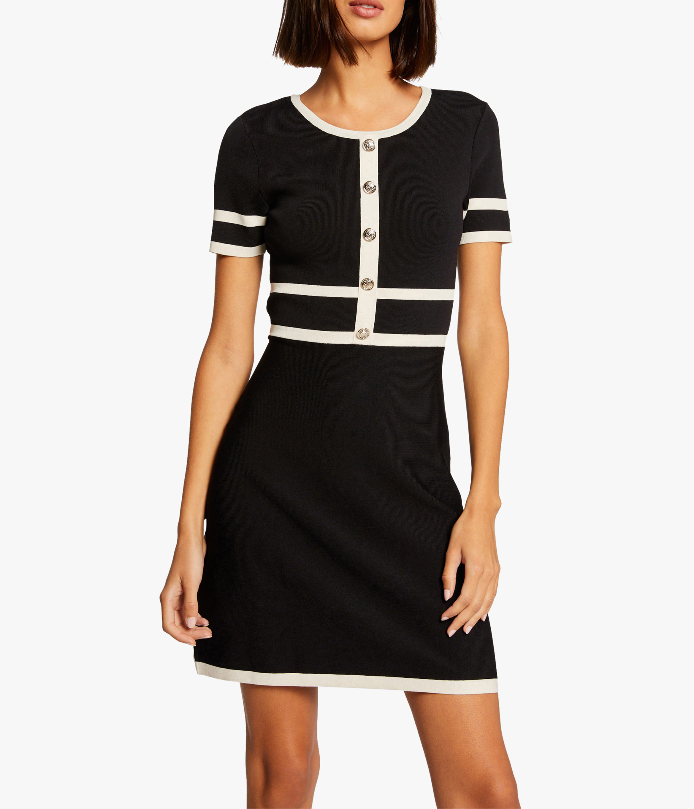 Robe pull à manches courtes MORGAN Noir