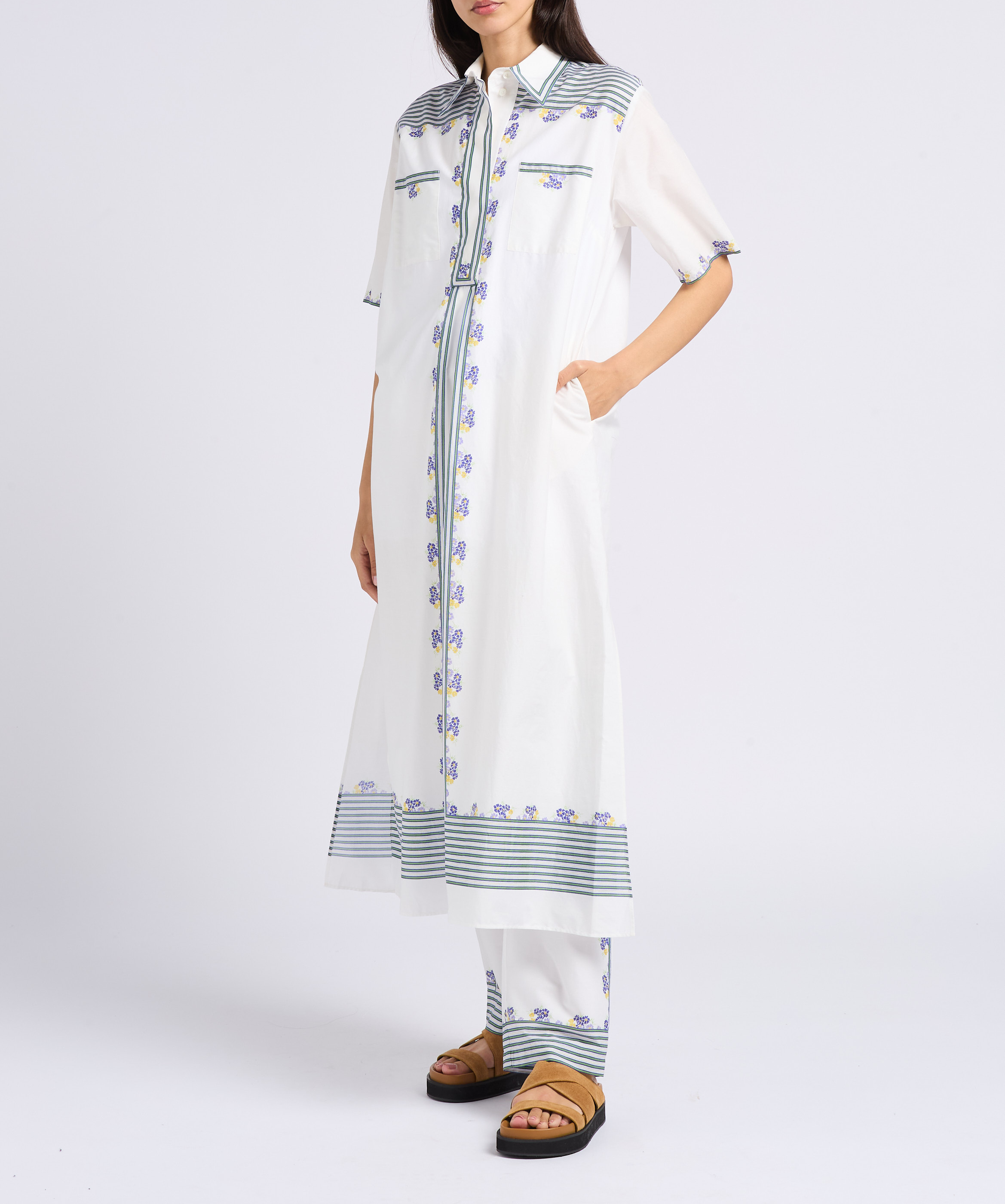 Rechte, katoenen broek met print PAUL AND JOE Wit