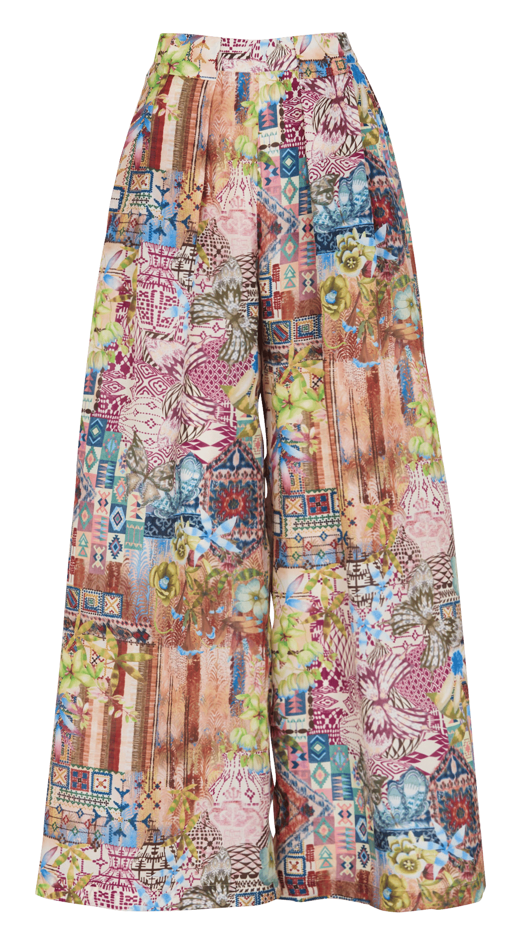 Silk wide-leg cropped trousers MOMONI Multicolored