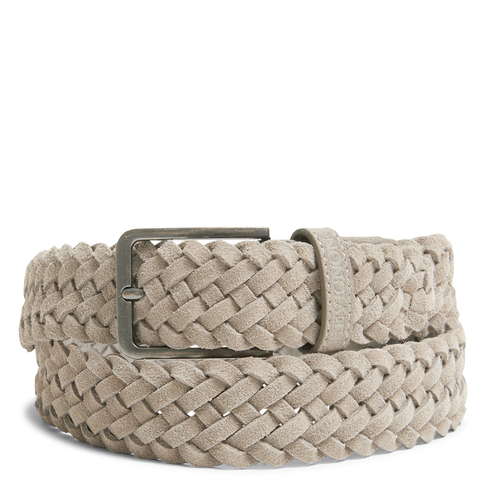 Gevlochten suède leren riem CHEVIGNON Grijs
