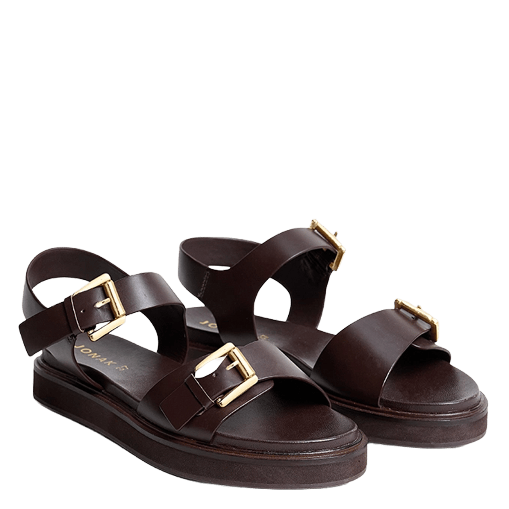 Sandalen mit doppelten Lederriemen JONAK Braun