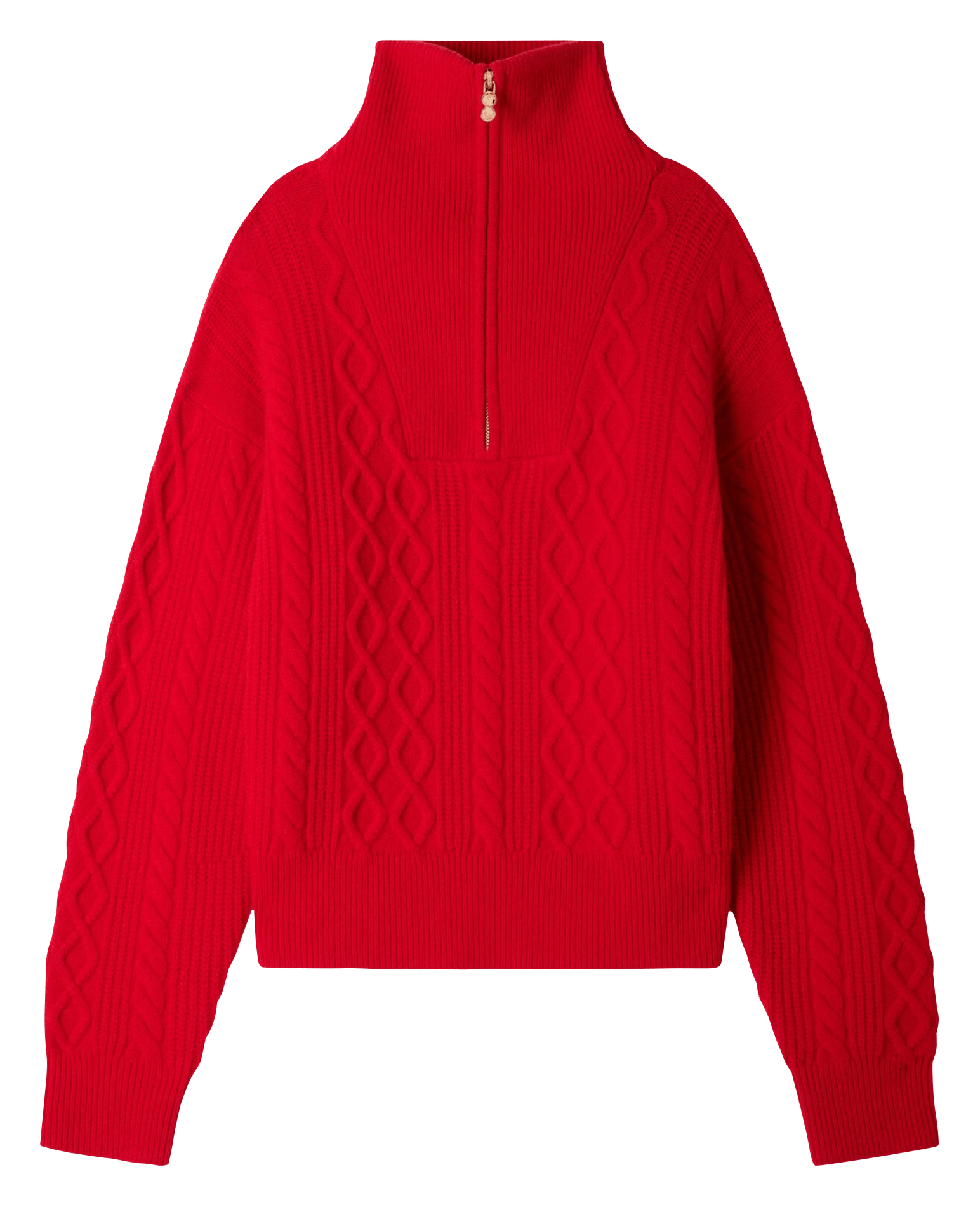 Woll-Strickjacke mit Stehkragen SANDRO Rot
