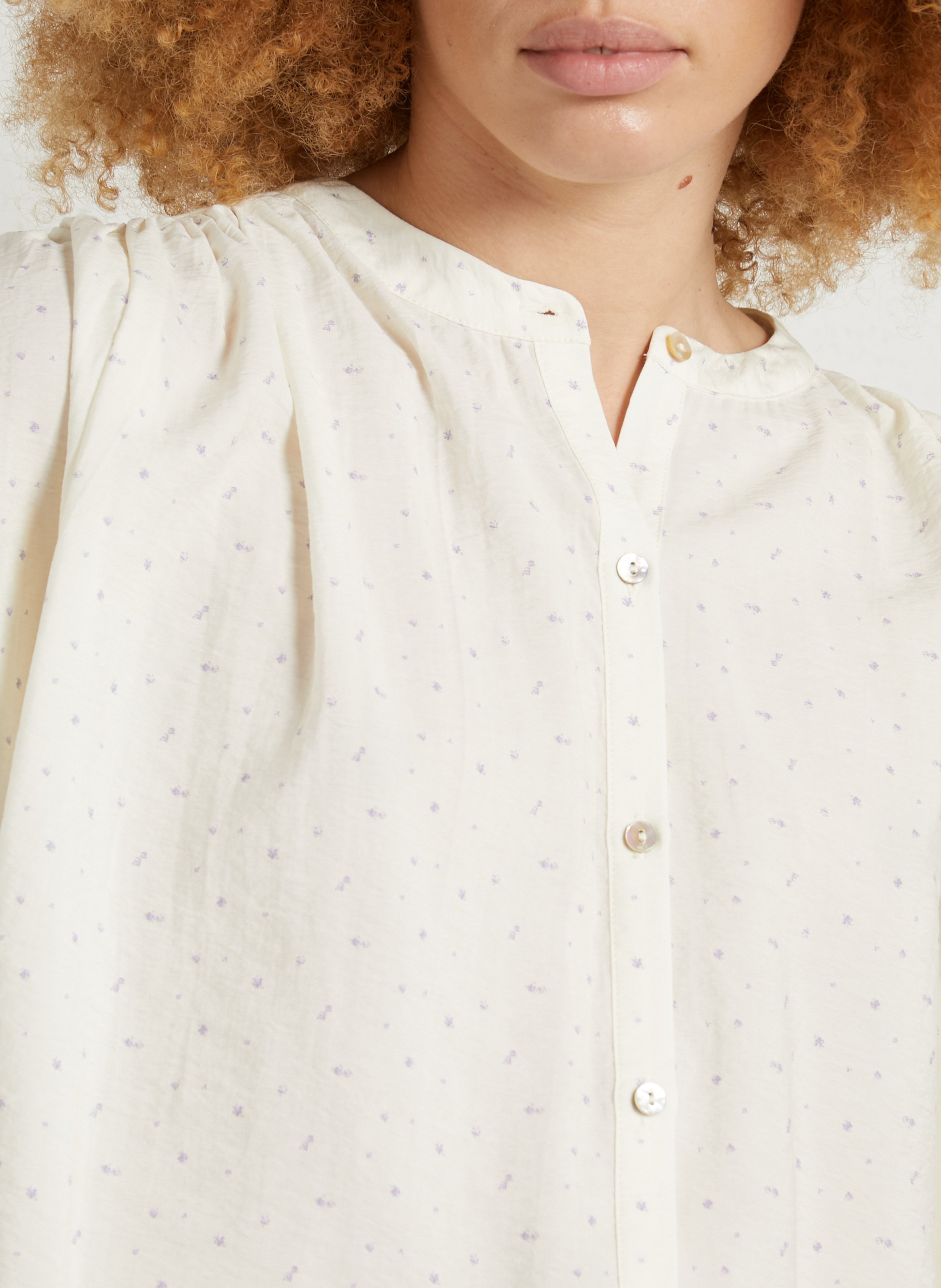 Top met ronde hals en print Violet