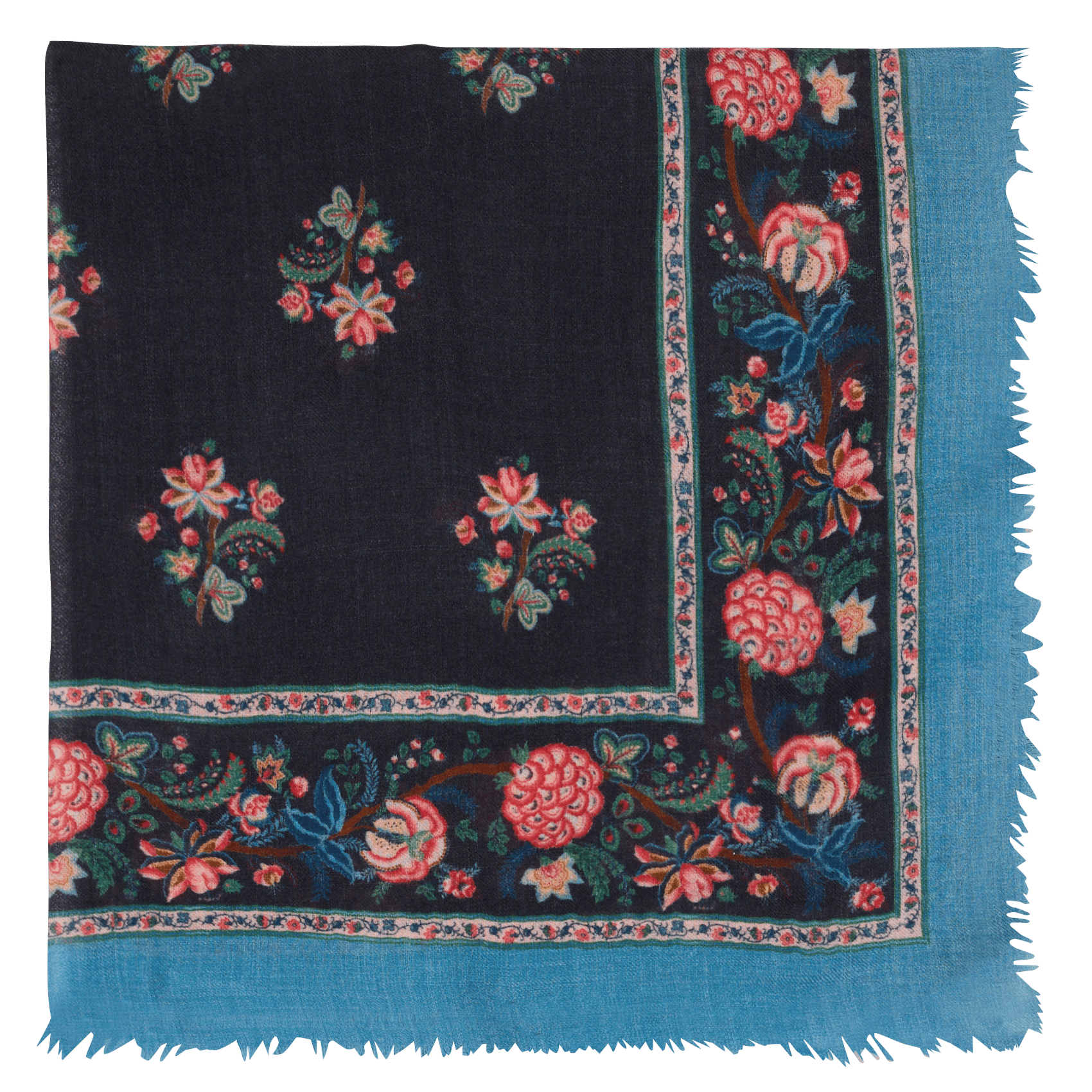 Square printed wool scarf | Black LOUISE MISHA Women