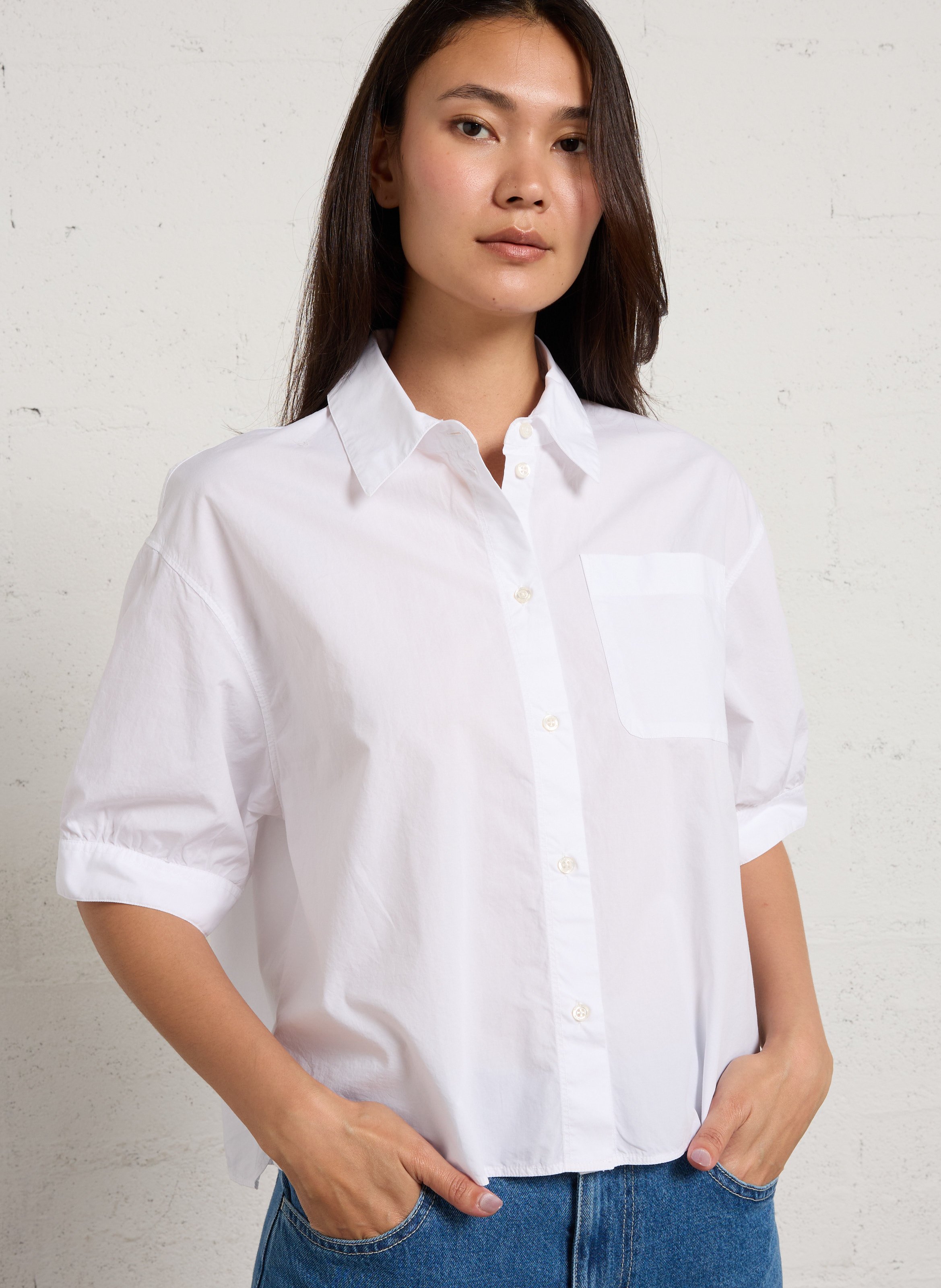 Cotton shirt with classic collar BENSIMON White