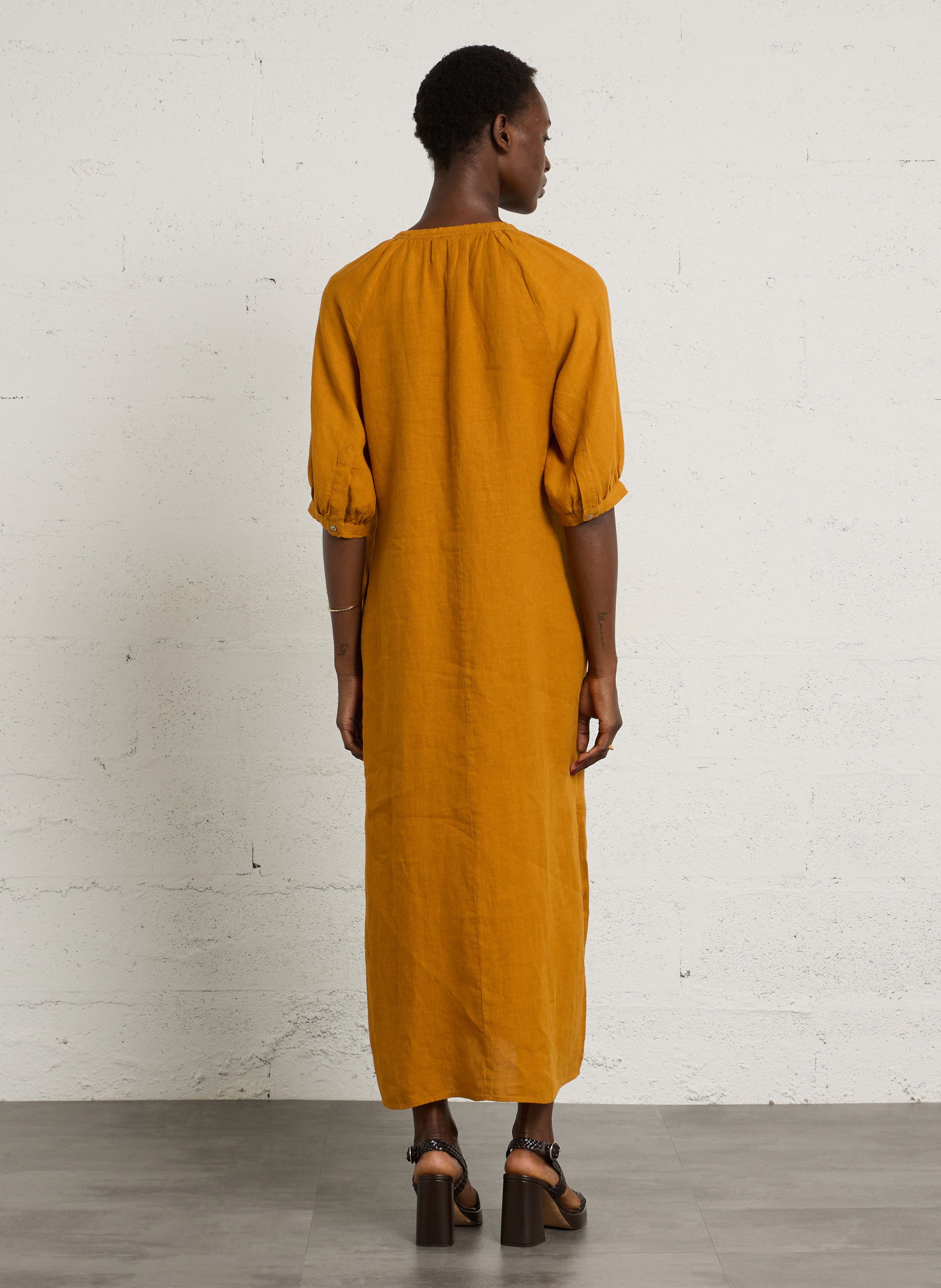 Long linen dress MAISON 123 Golden