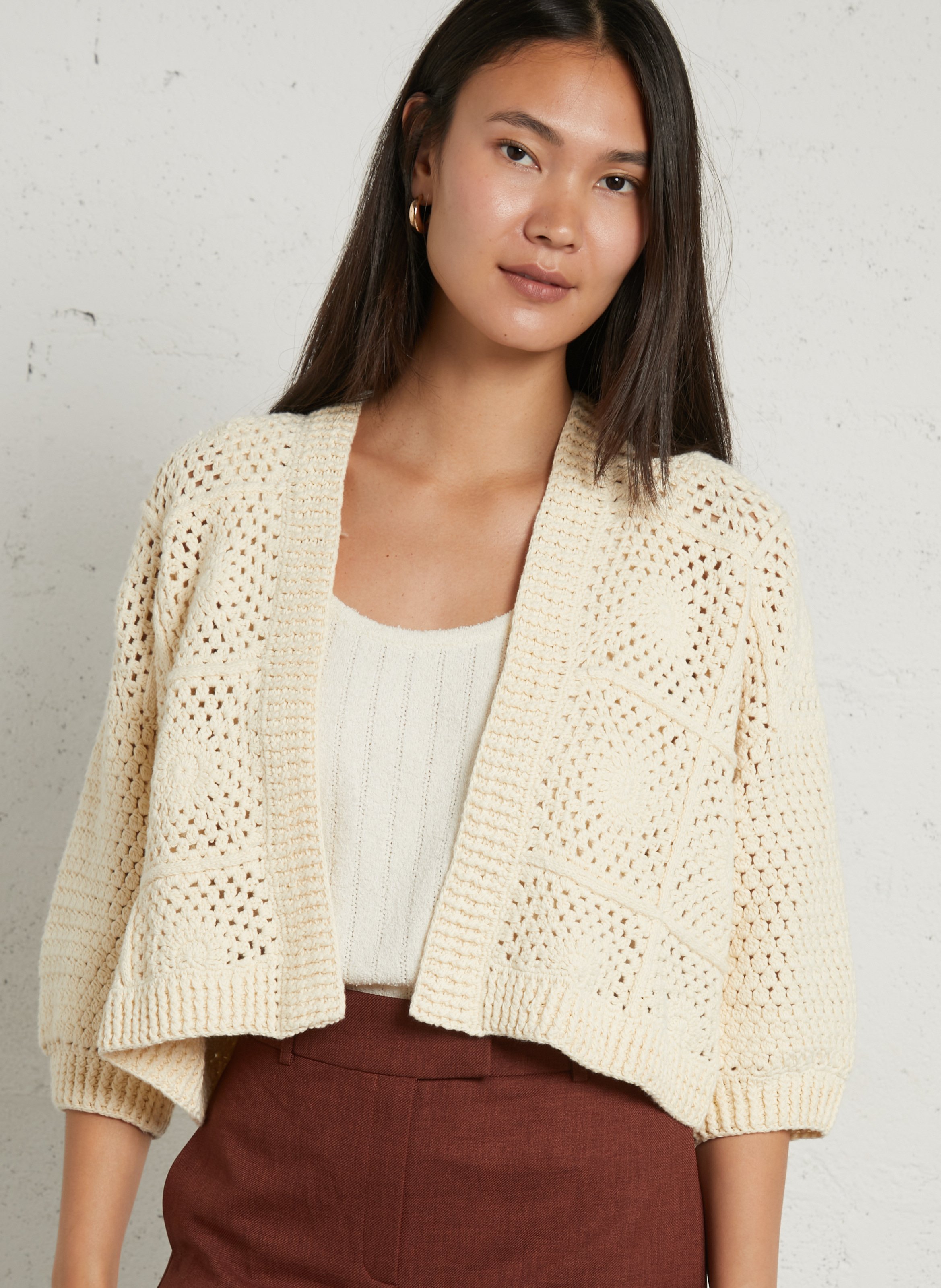 Gehaakt vest MAISON 123 Beige