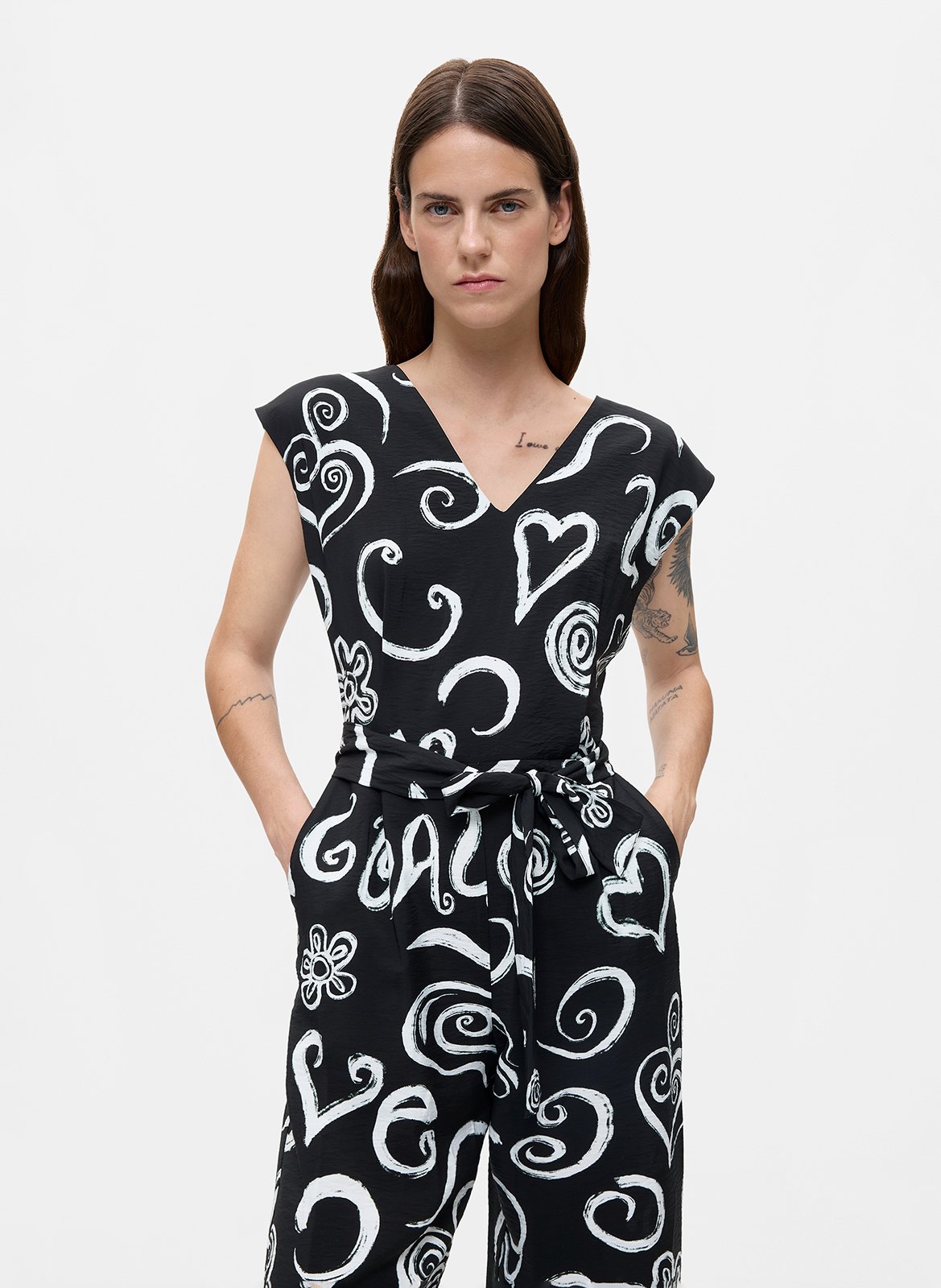 Combinaison imprimée DESIGUAL Noir