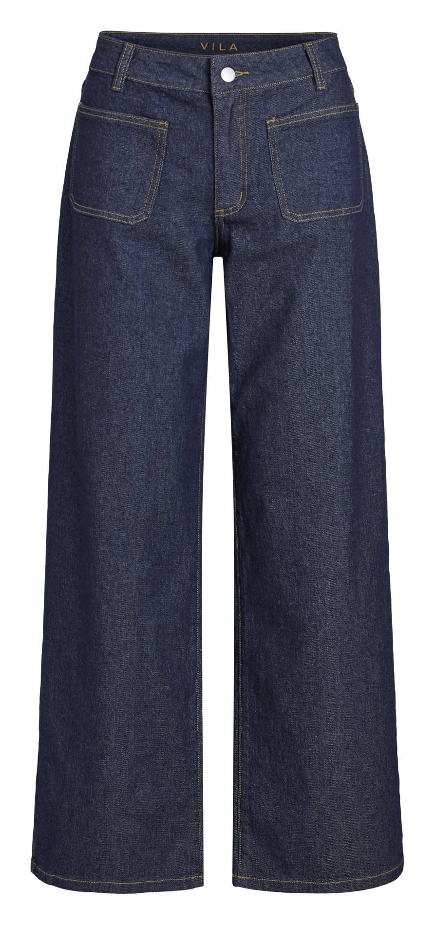 Wide-leg cotton-blend jeans VILA Blue
