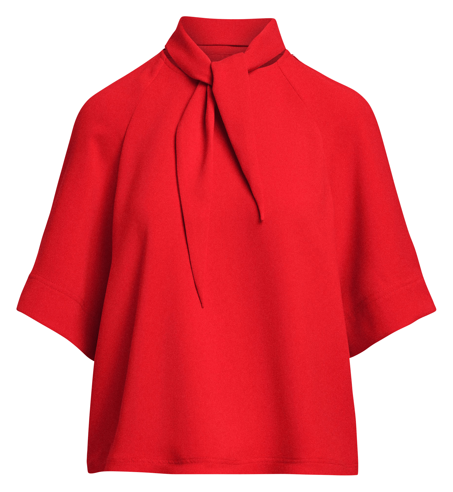 Gerader Top mit Schal-Kragen ESSENTIEL ANTWERP Rot