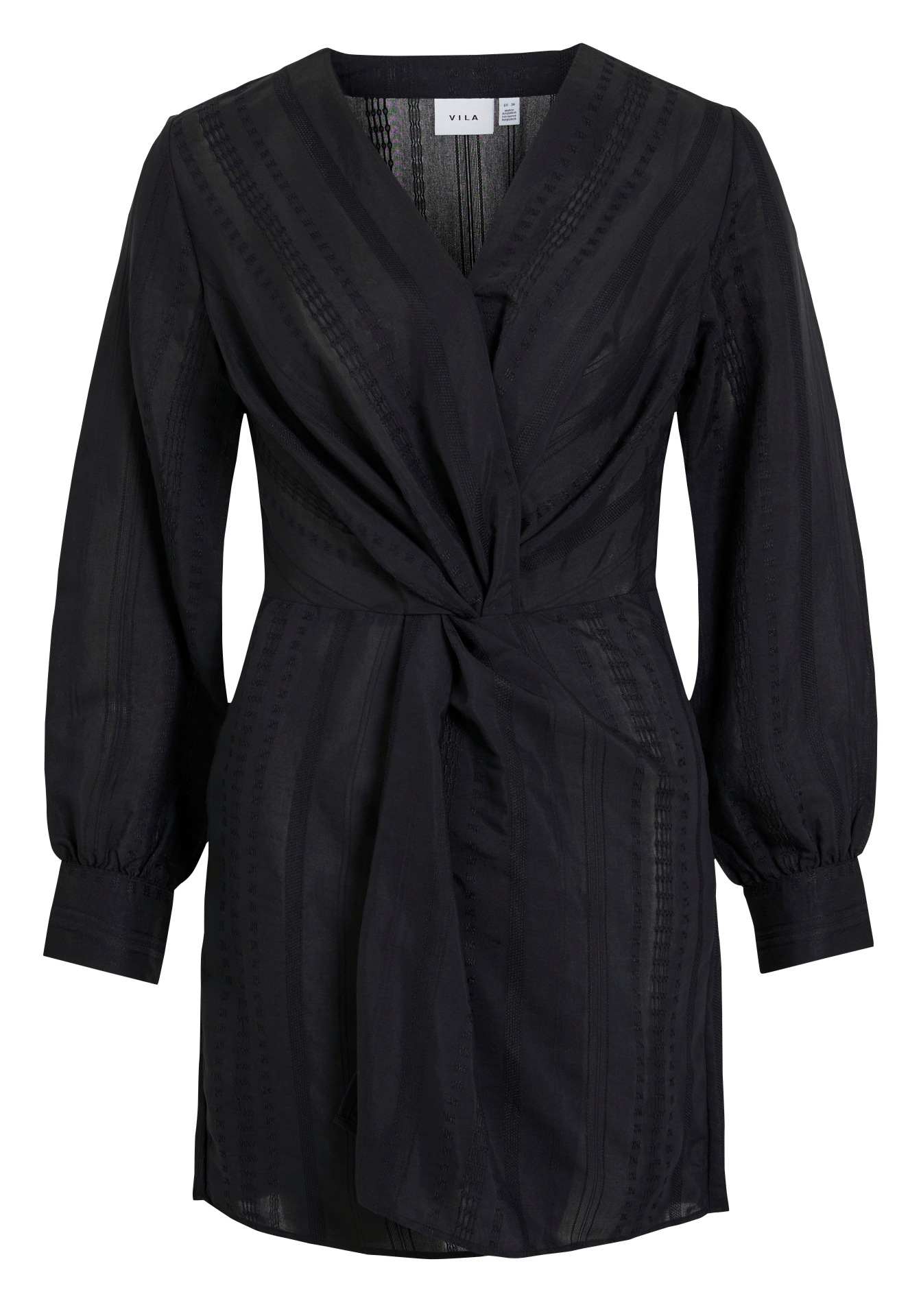 Robe courte cintrée col v plissée VILA Black