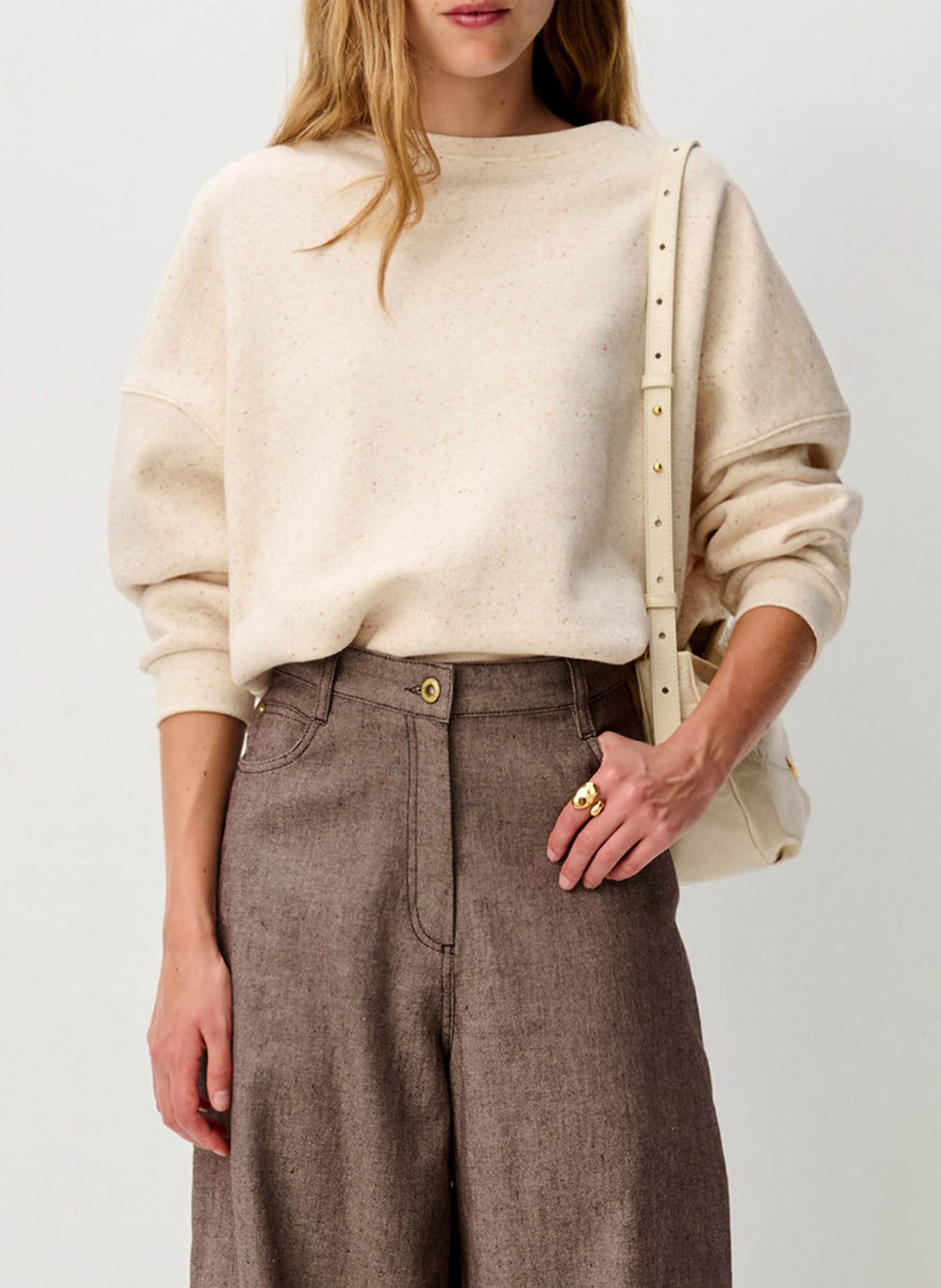 Sweat col rond oversize en coton mélangé SESSUN