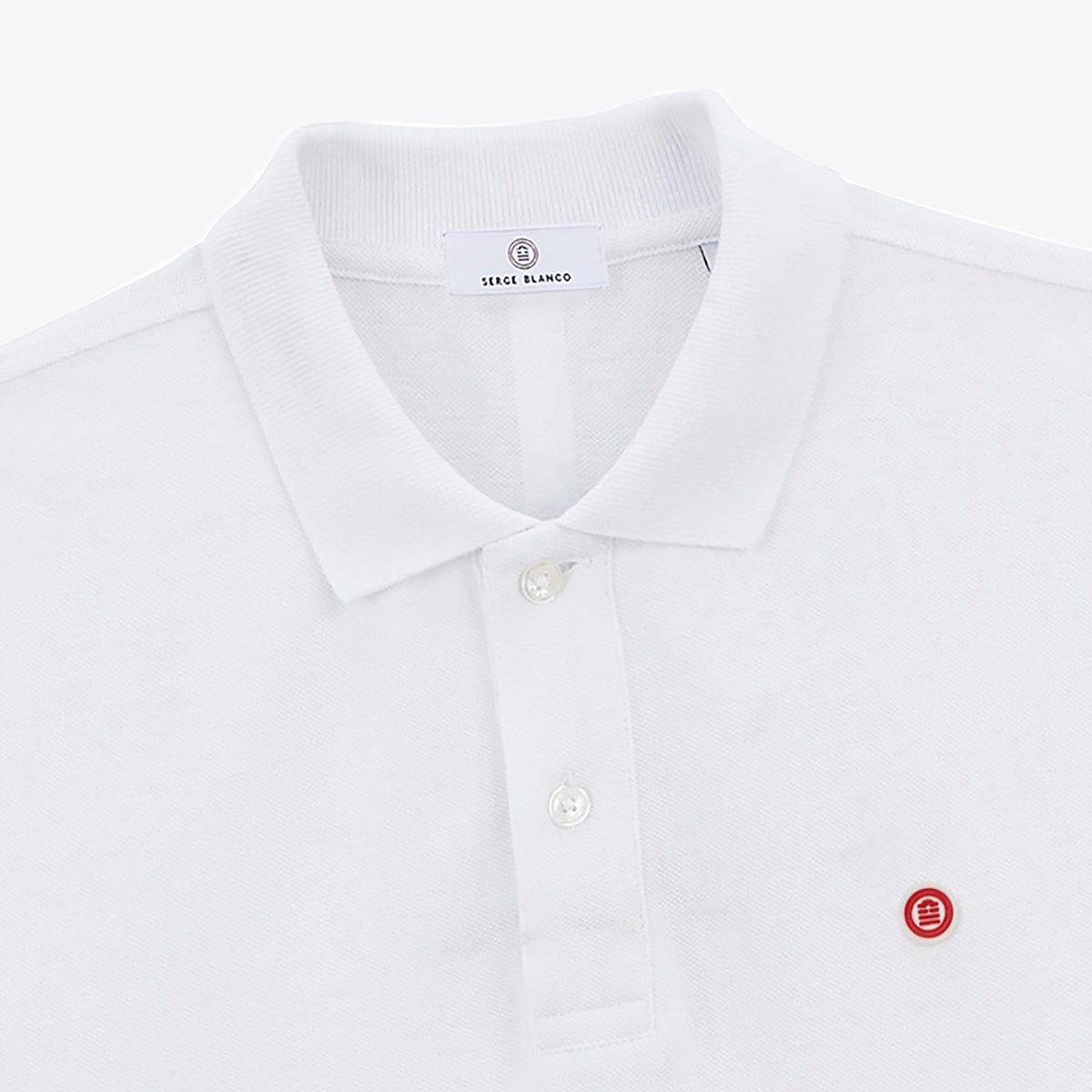 Short-sleeved cotton piqué knit polo SERGE BLANCO White