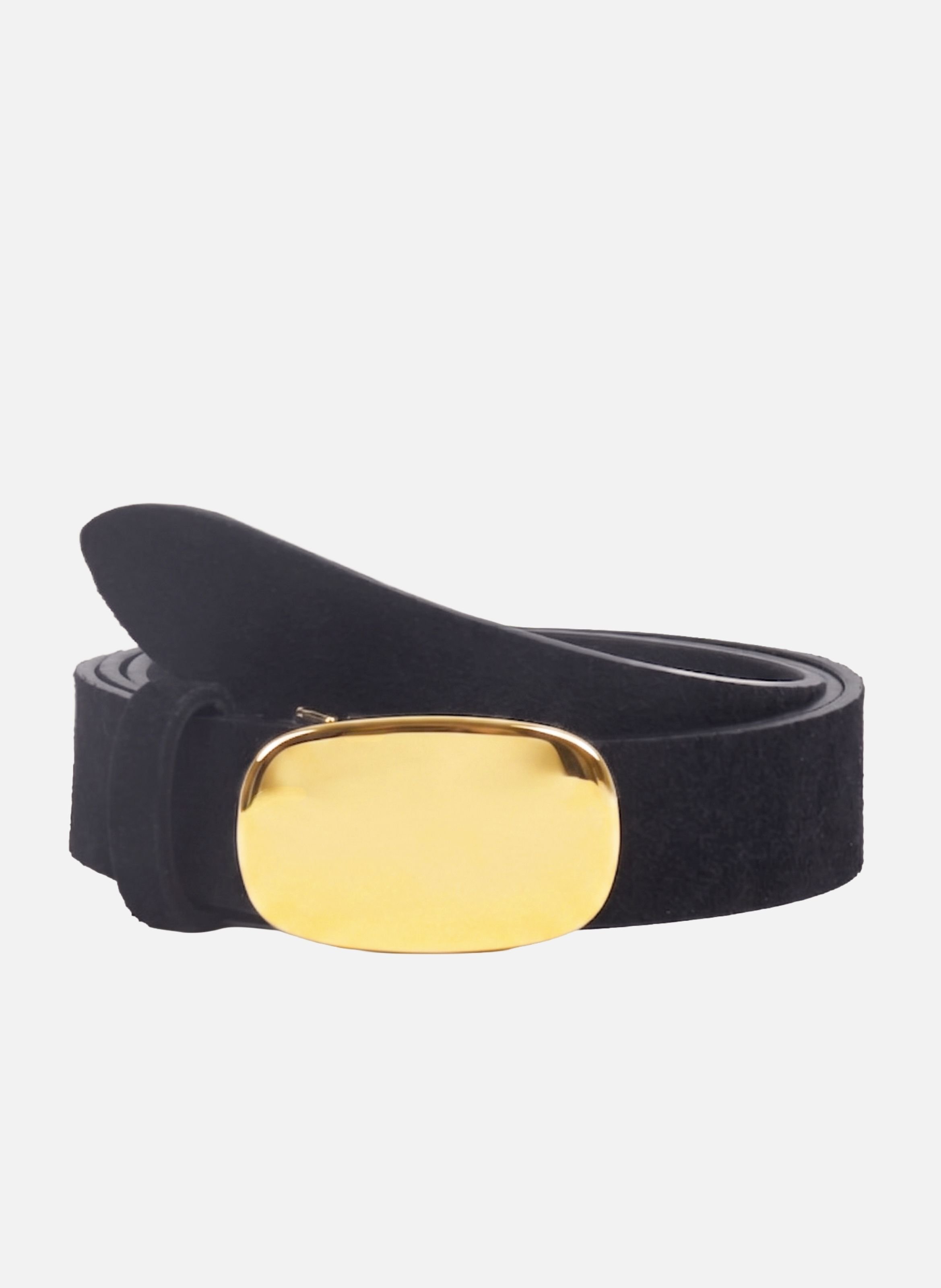 Gaia Suede Leather Belt JULES & JENN Black