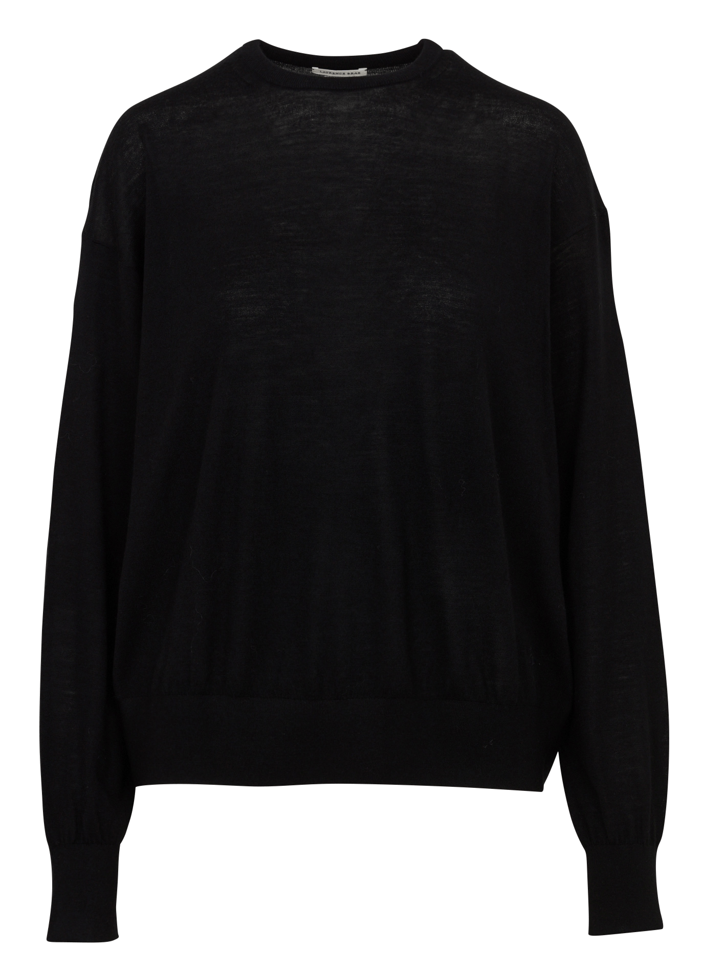 Pull manches longues en laine mérinos LAURENCE BRAS Noir