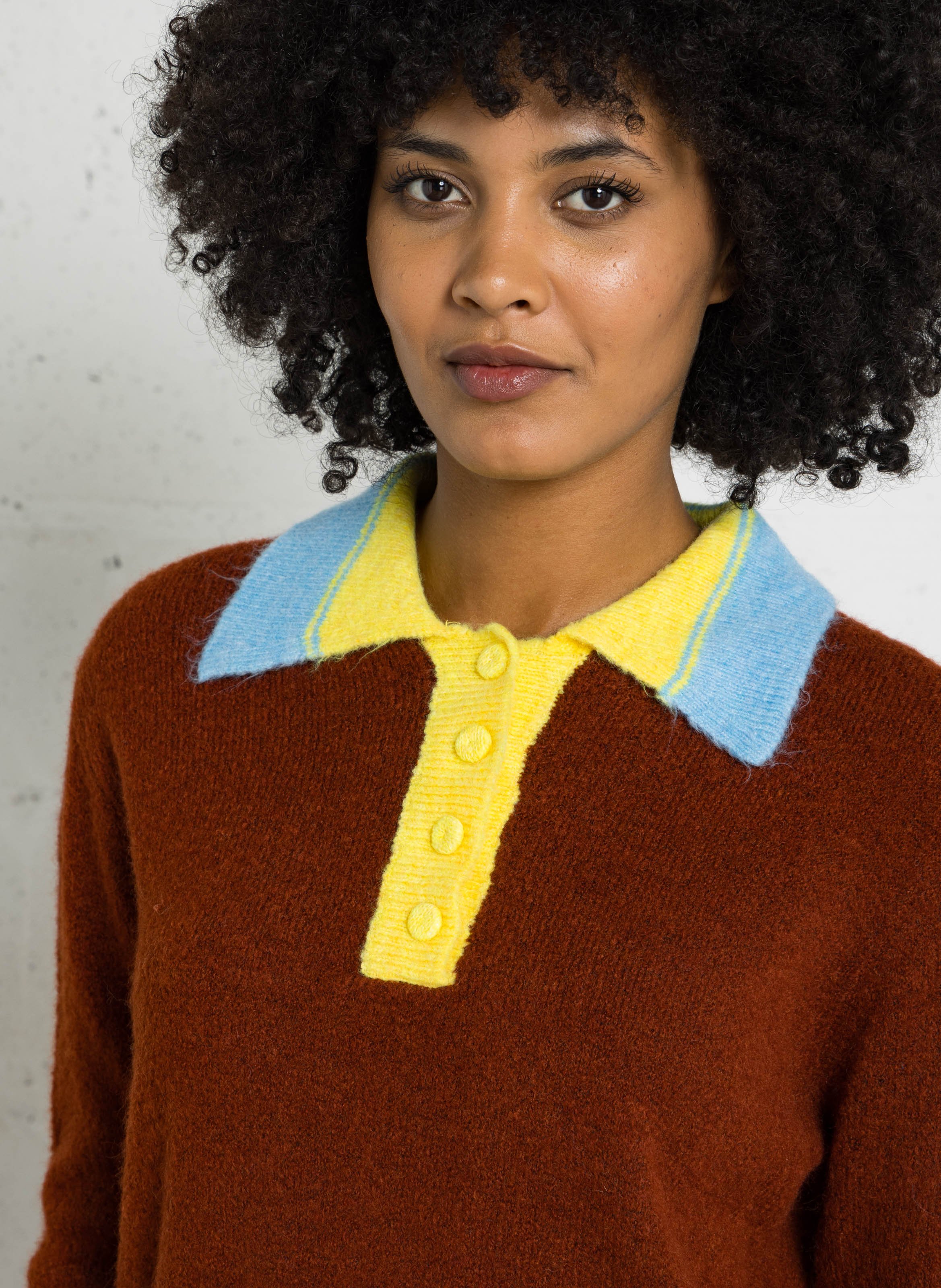 Pull droit col classique DR BLOOM Multicolore