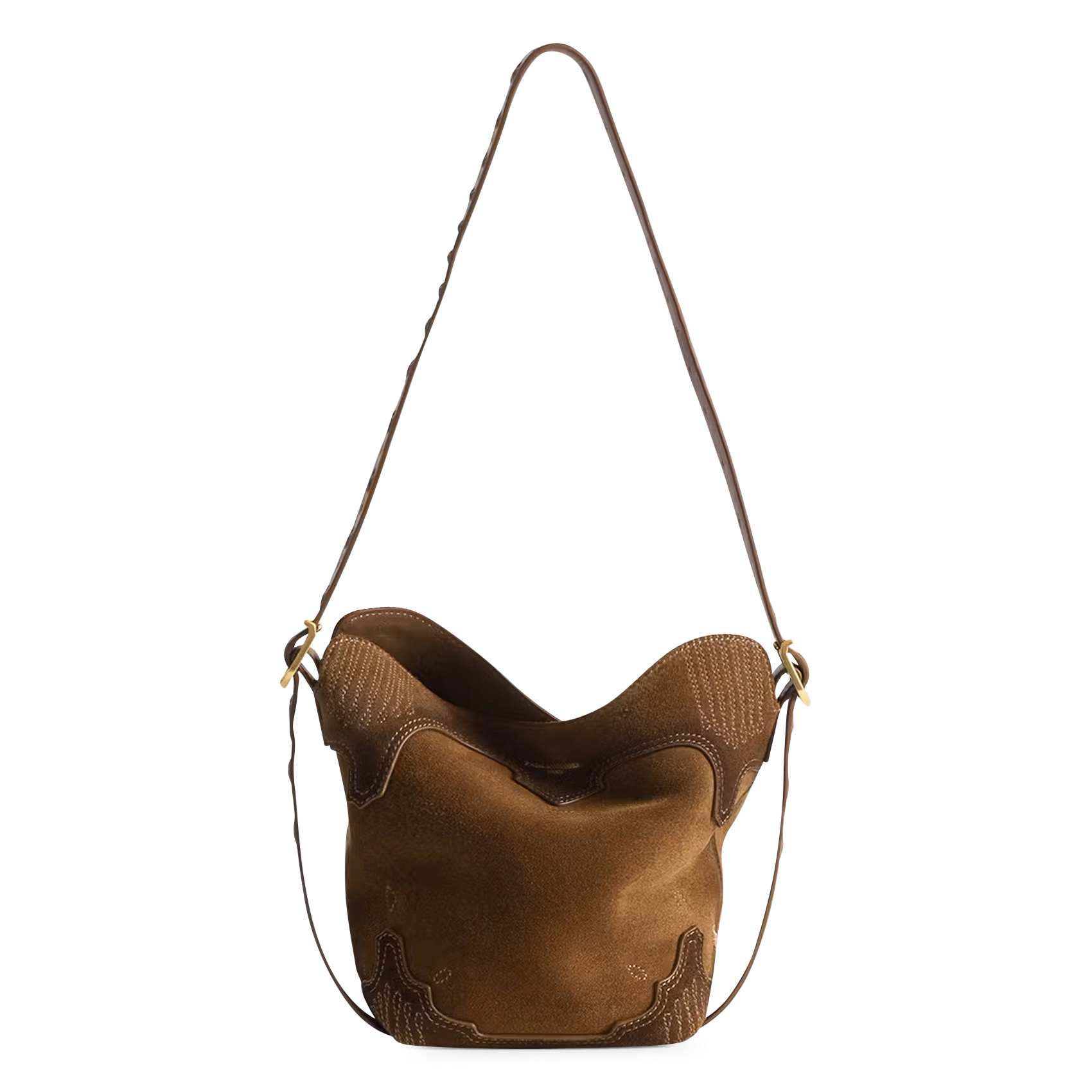 Sac bandoulière en cuir ZADIG&VOLTAIRE Marron