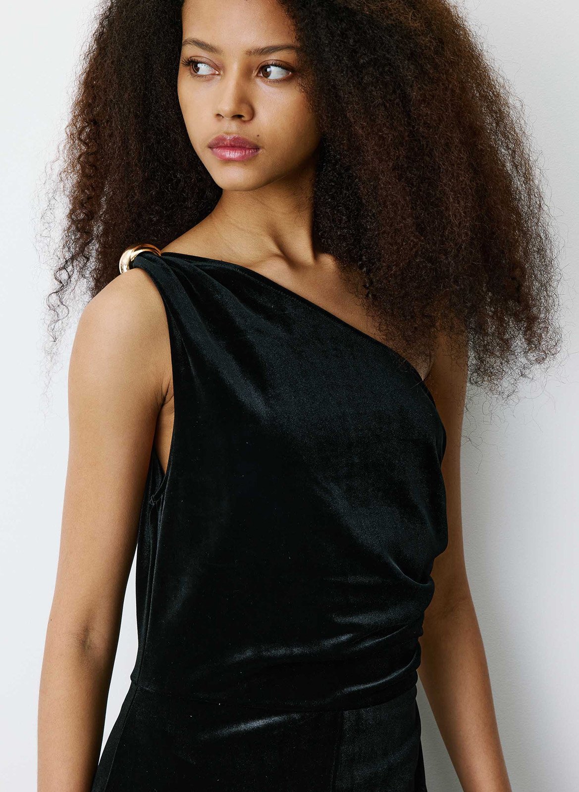 Asymmetrischer Jumpsuit aus Samt GRACE ET MILA Schwarz