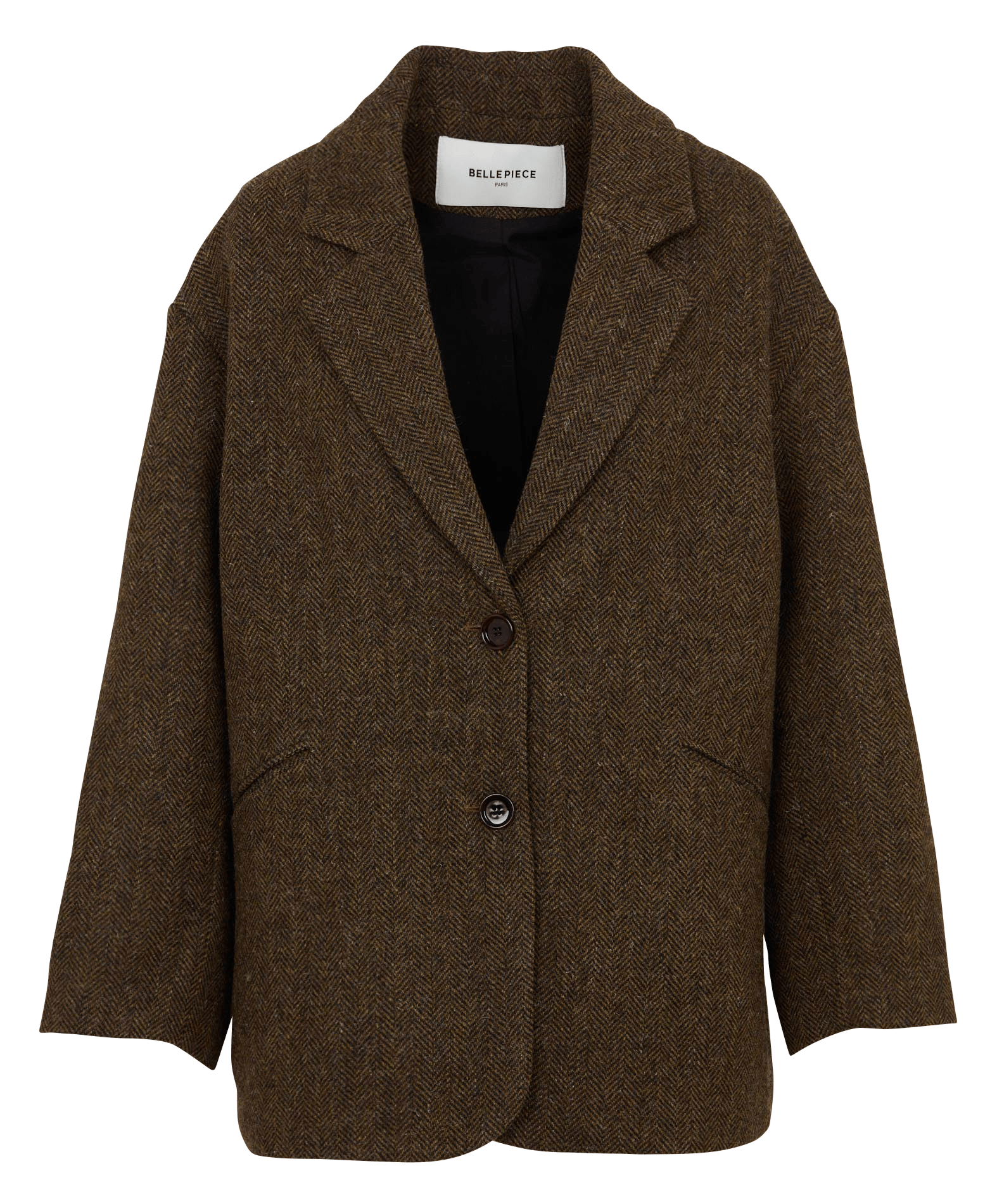 Wolljacke im Zickzack-Muster BELLEPIECE Braun
